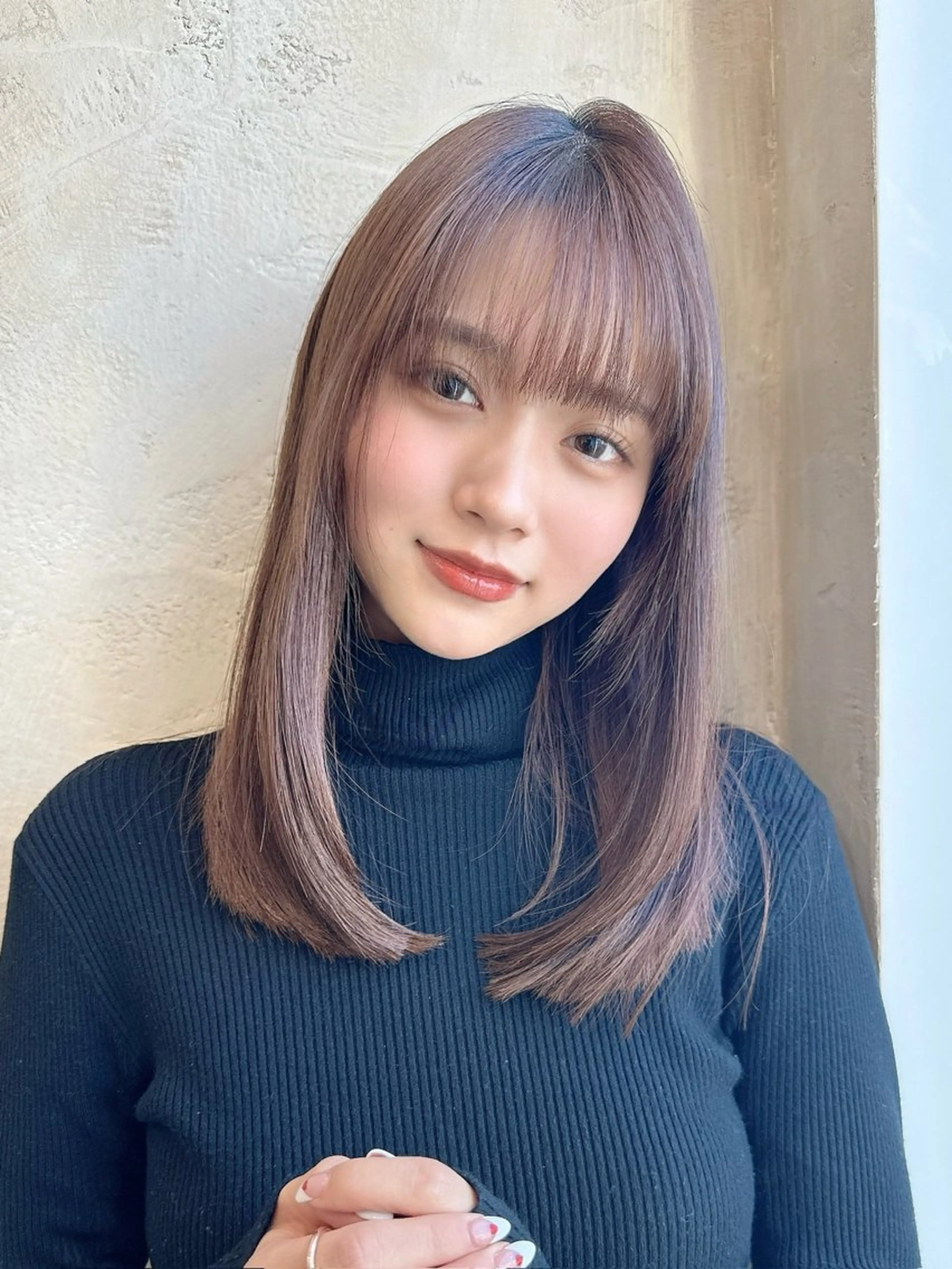 セミロング カラー トリートメント カット ヘアカラー トリートメント ヘッドスパ レイヤー/韓国ヘア/ 艶髪/石戸谷海斗のヘアスタイル