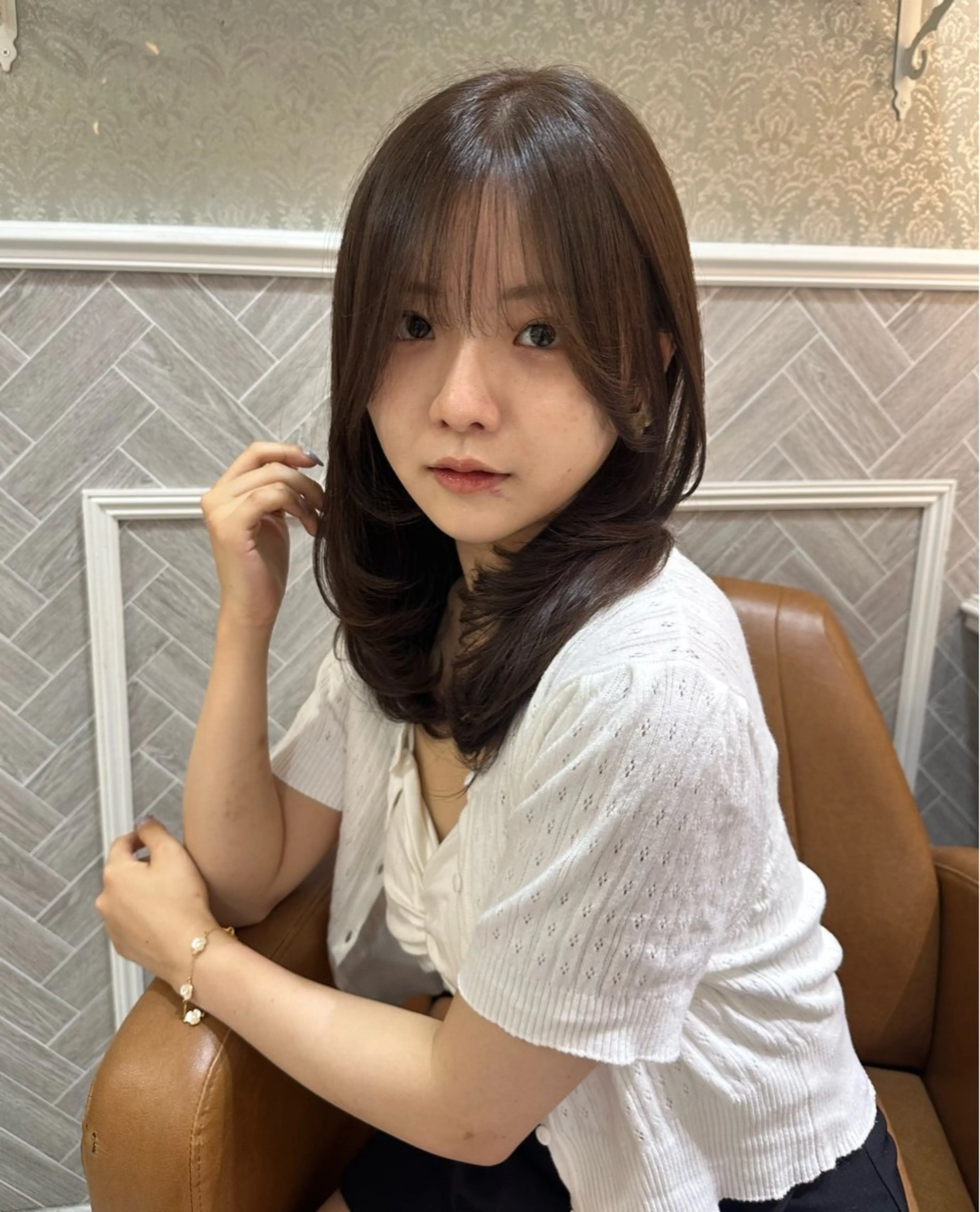 ロング ヘアカラー トリートメント レイヤー/顔周り /ボブ/銀座/サラのヘアスタイル