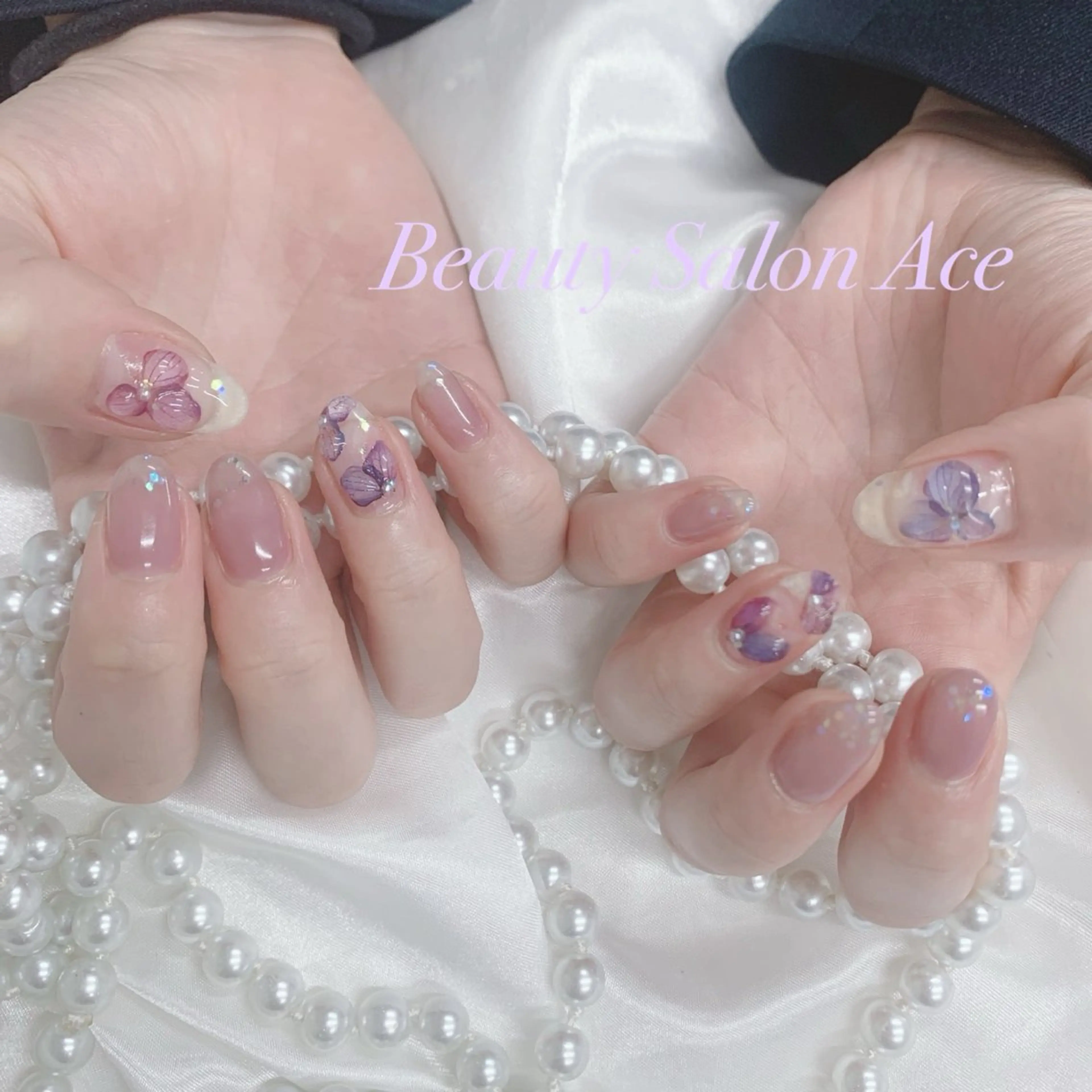 ネイル クリアネイル ハンドネイル ハンドケア Beauty Salon Ace（ネイルサロン　エース）所属・池袋フィルイン Ace♡長さだしのネイルデザイン