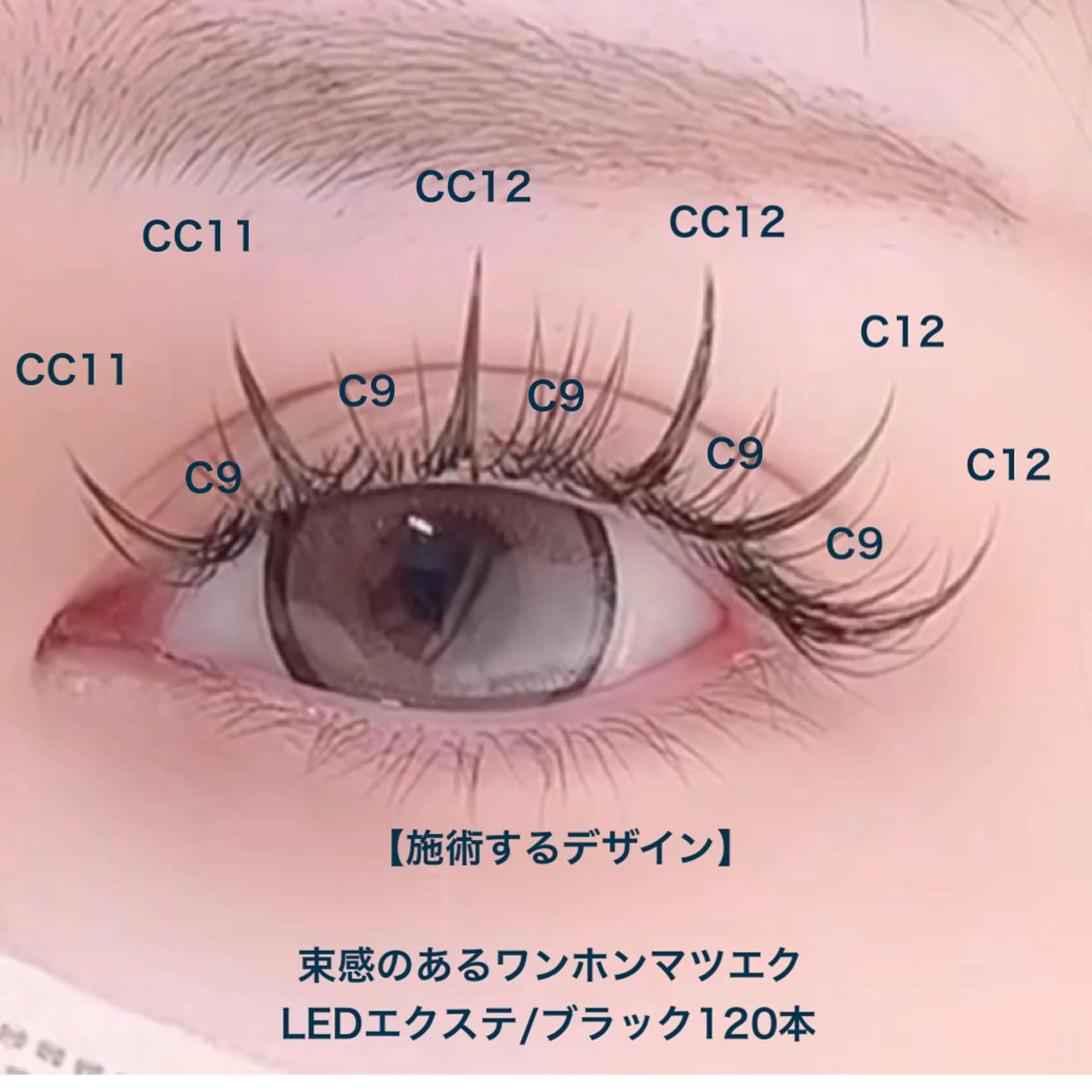 💛フラットラッシュ/エクステ上下/束感ワンホン💛(LEDマツエク上120本/下40本)オフ有料の写真