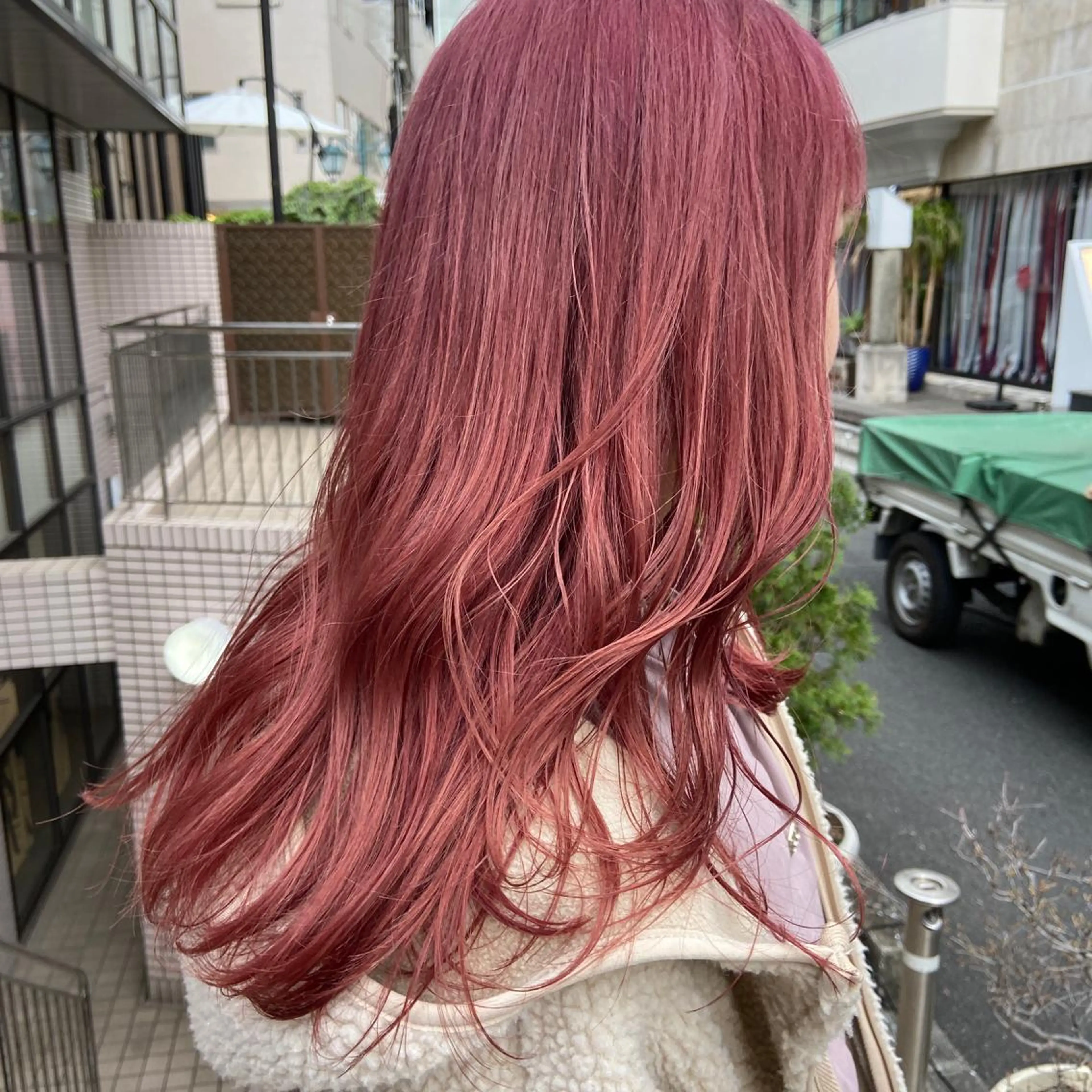 ロング カラー ヘアアレンジ ピンクカラー レイヤーカット指名 No.1💖マユカのヘアスタイル