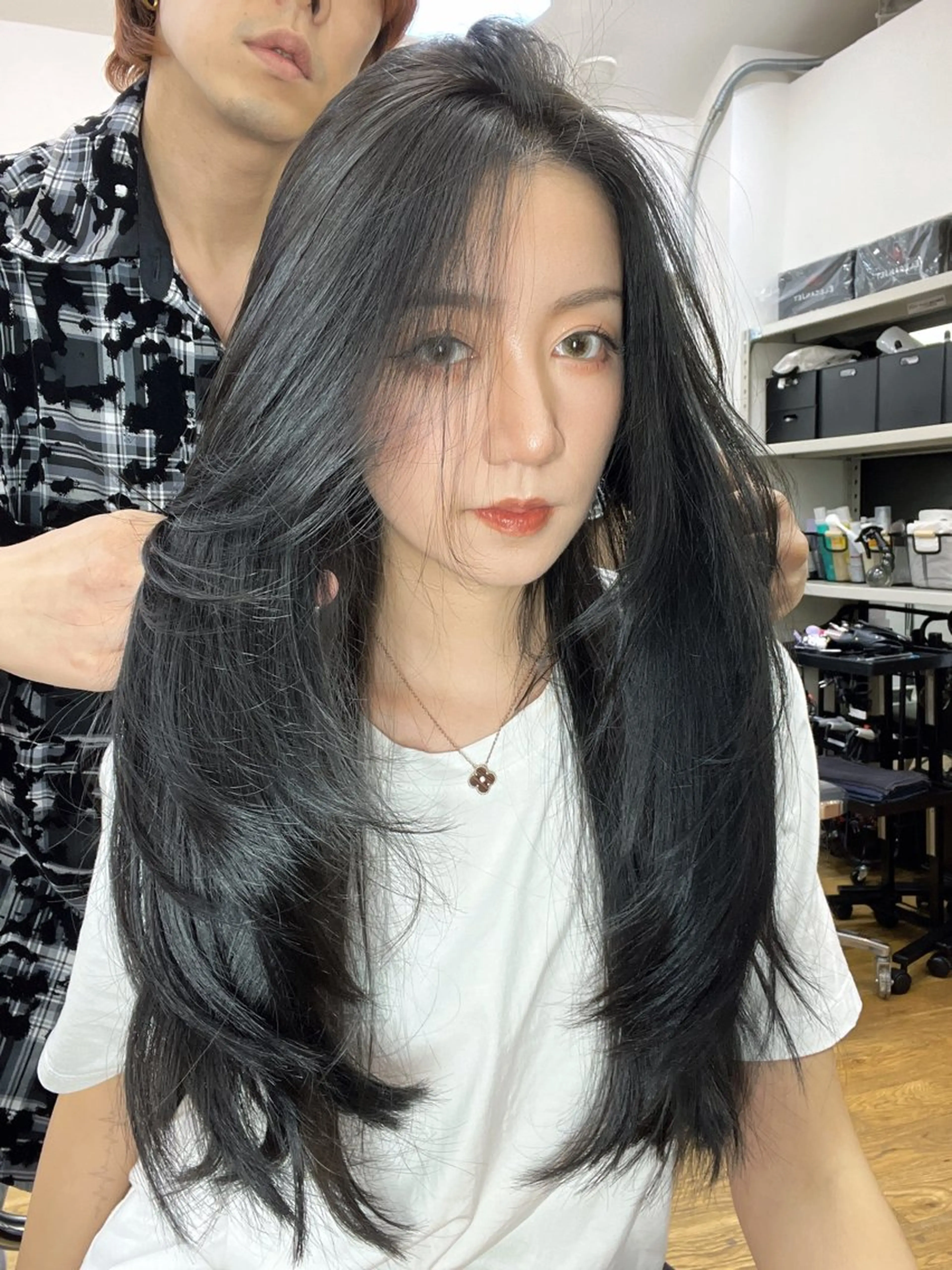 ロング 🇨🇳ワンホンヘア 下田鉄也のヘアスタイル