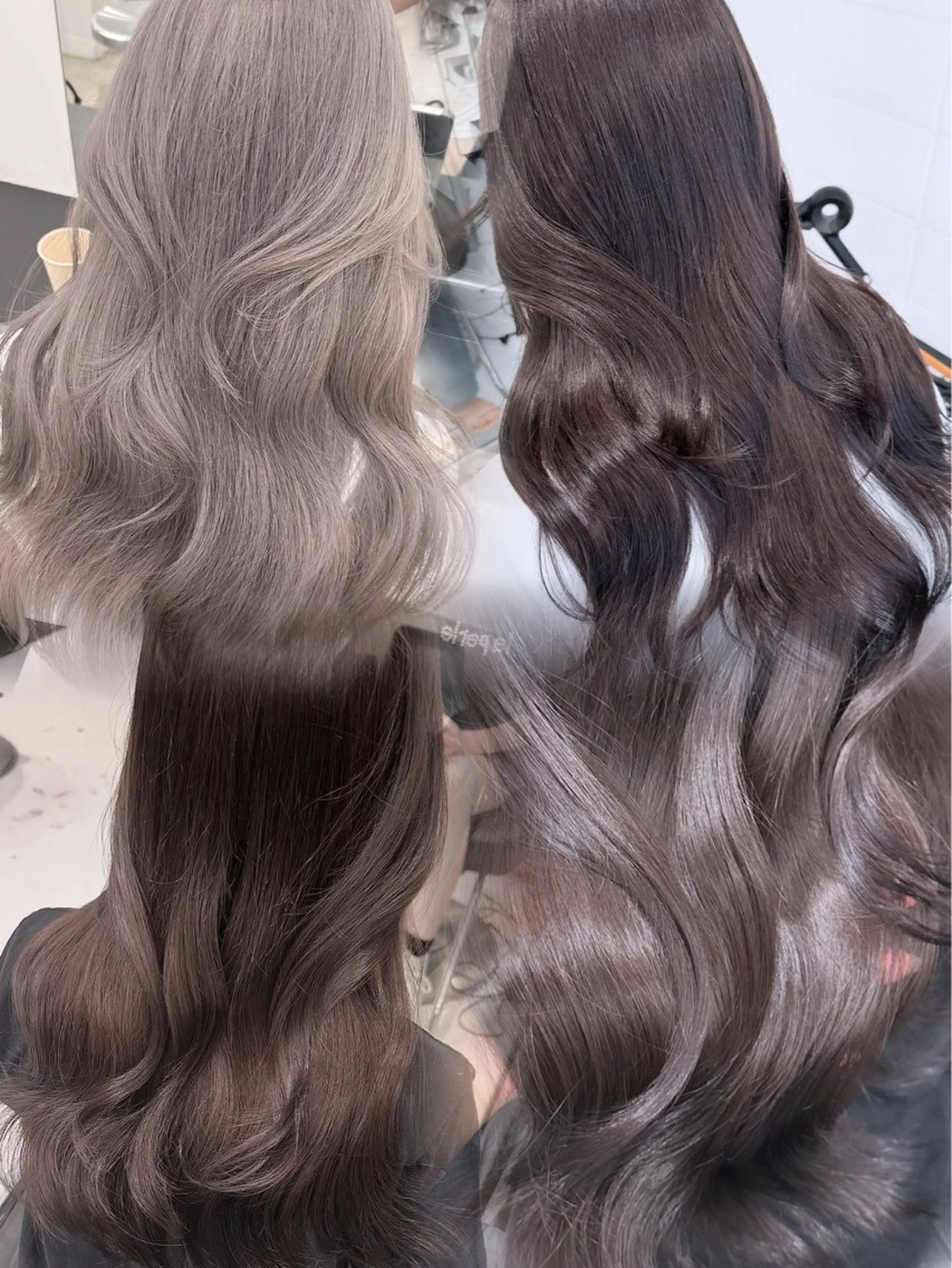 【✨ブリーチ無しで透明感✨】カット➕ブリーチ無しダブルカラー➕うるツヤケアトリートメント💖の写真