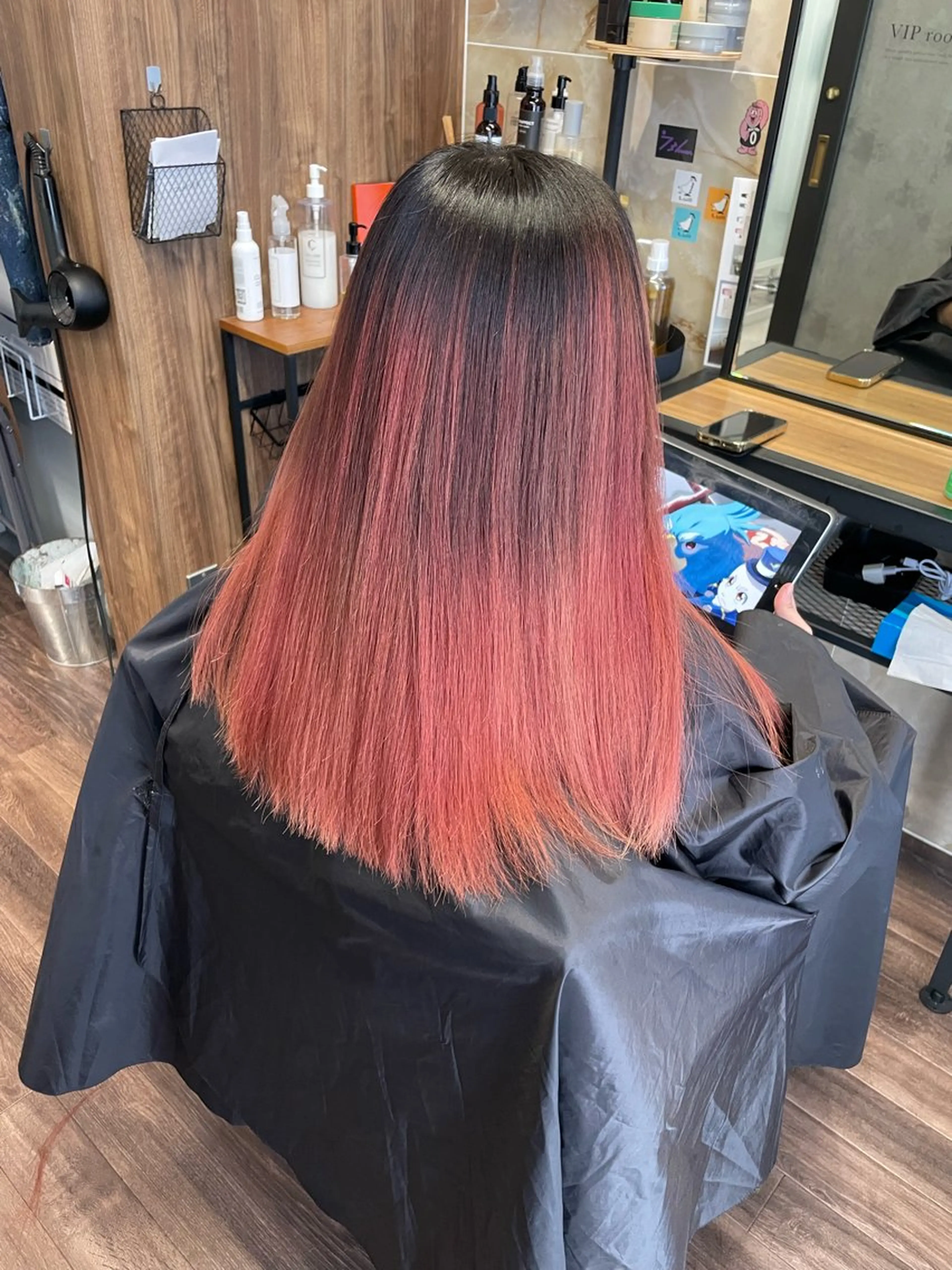 セミロング カラー 髪質改善 トリートメント 酸熱トリートメント トリートメント Lull (シェアサロンReco VIProom)所属・Lull1人美容室 バレイヤージュのヘアスタイル