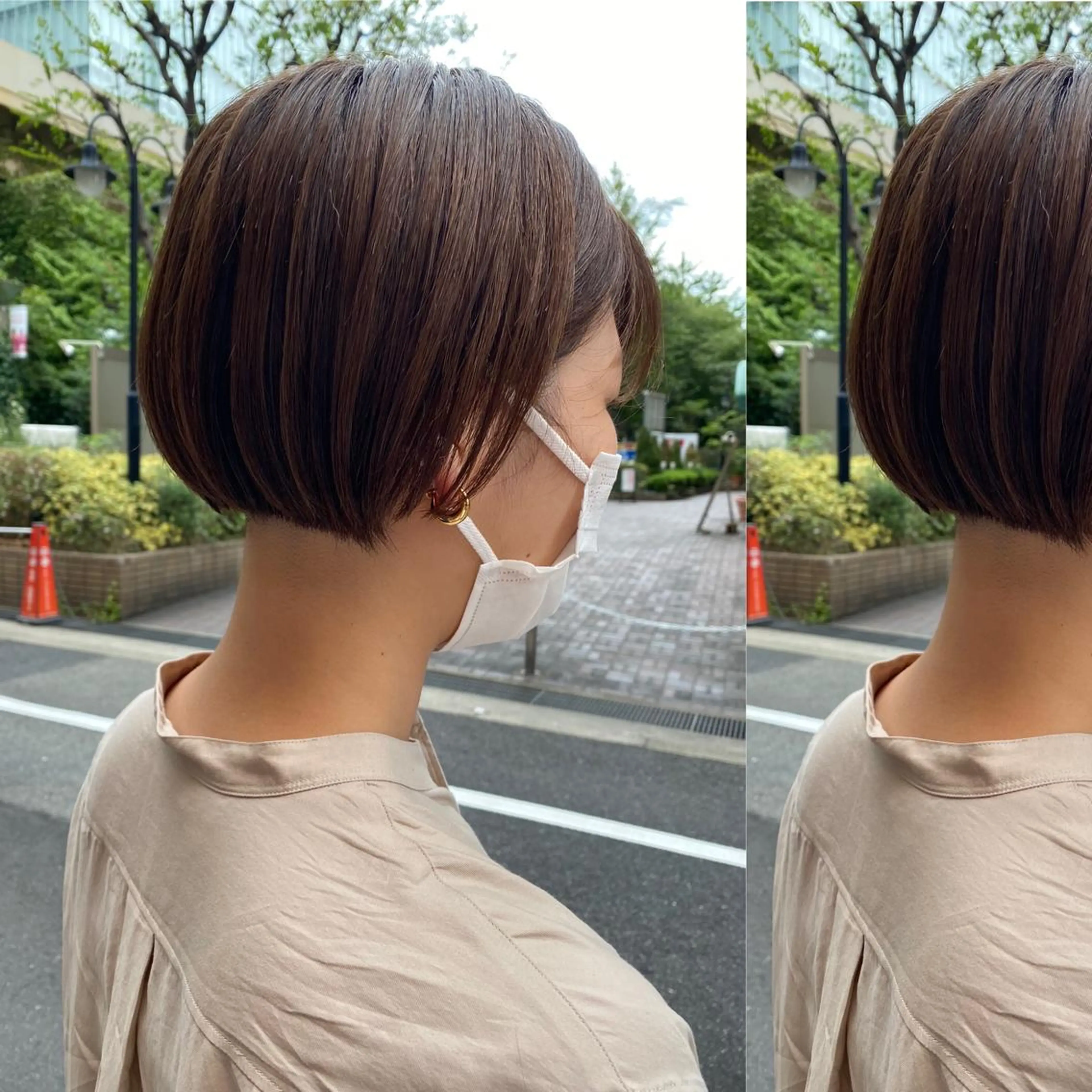 ショート カラー ボブ カット ヘアカラー トリートメント ツキノキ ミナのヘアスタイル