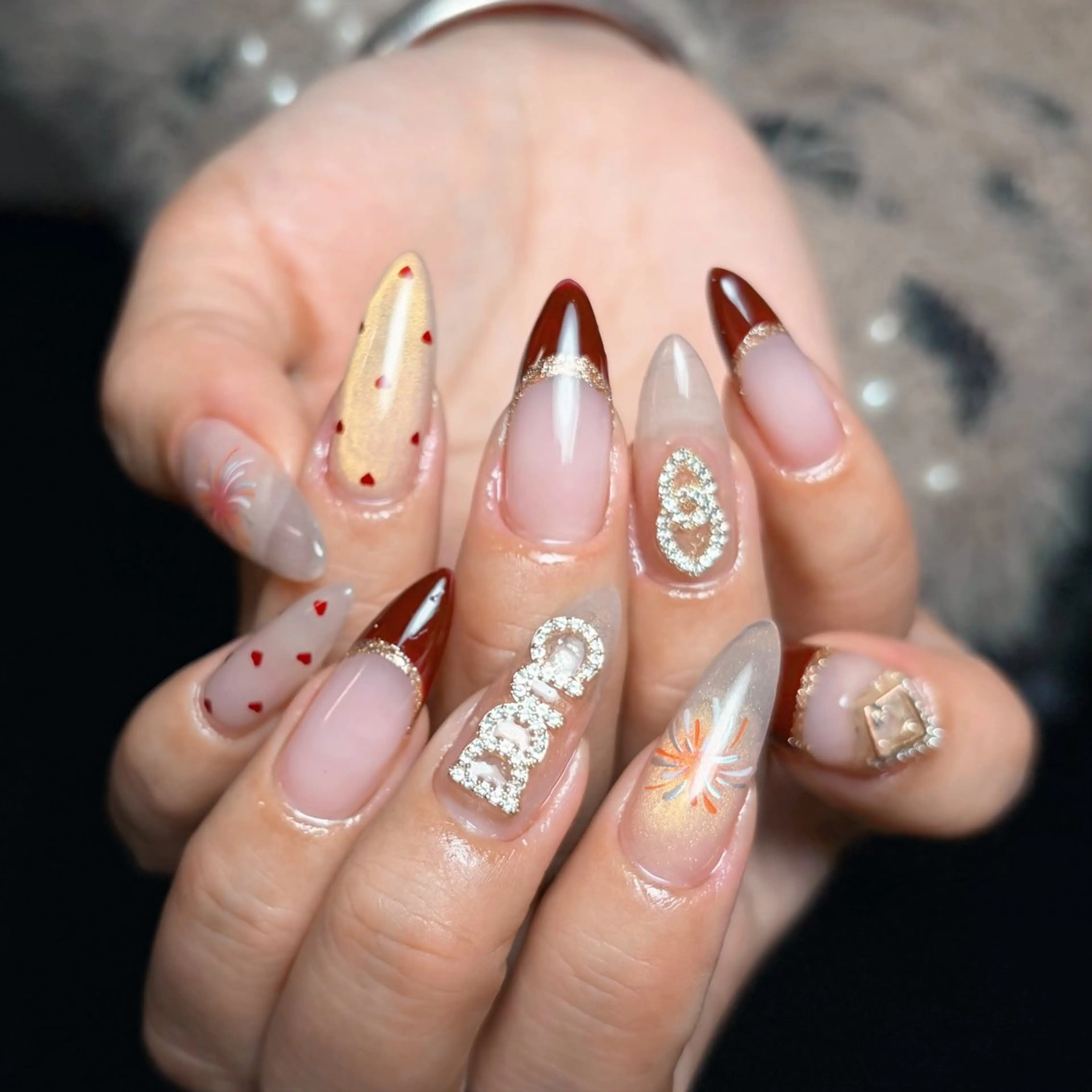 ネイル オーロラネイル 長さ出し フレンチネイル ジェルネイル ガラスフレンチ ハンドネイル Rela・S NAILのネイルデザイン