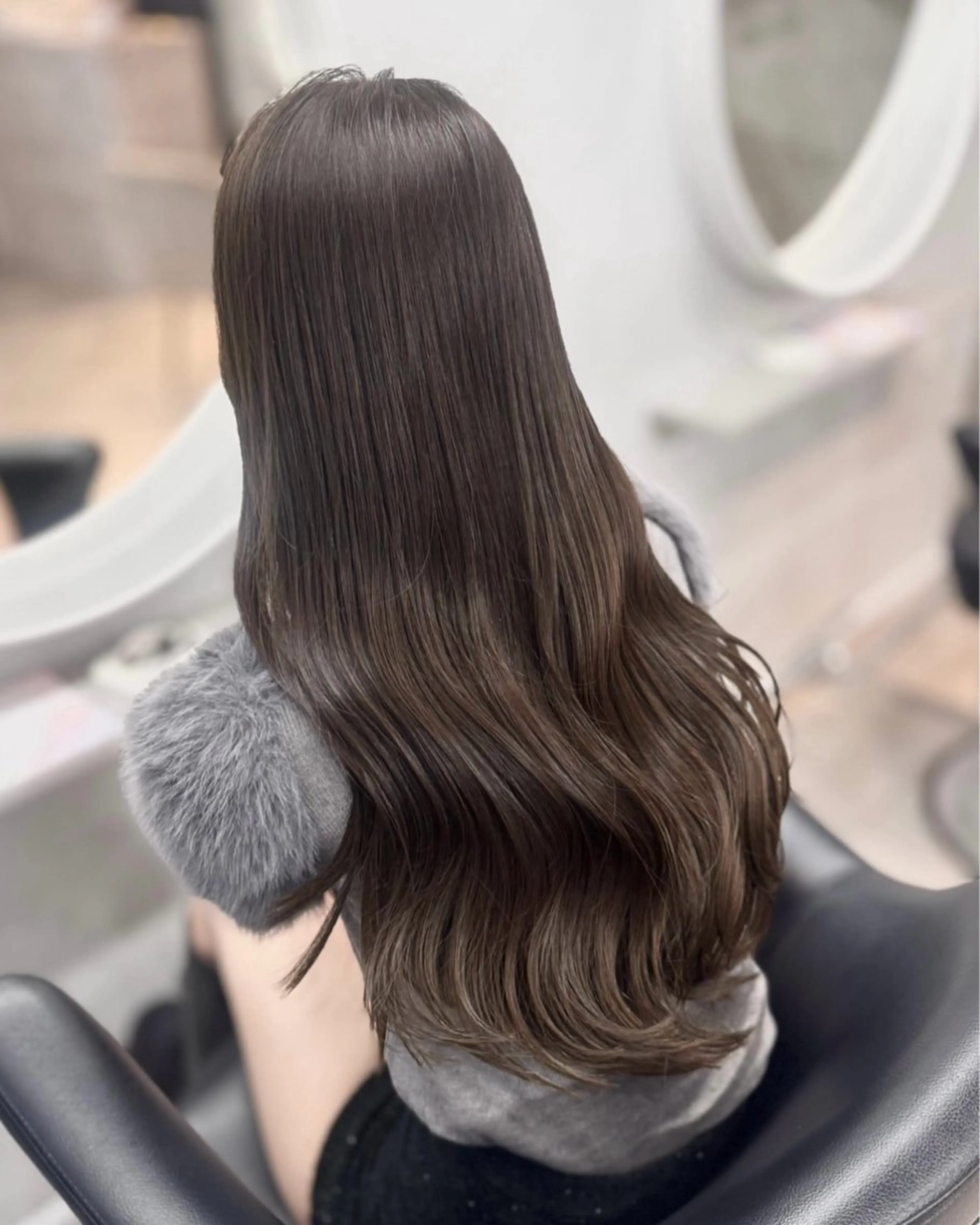 ロング カラー カット ヘアカラー トリートメント mareka/顔周り /透明感カラー🤍のヘアスタイル