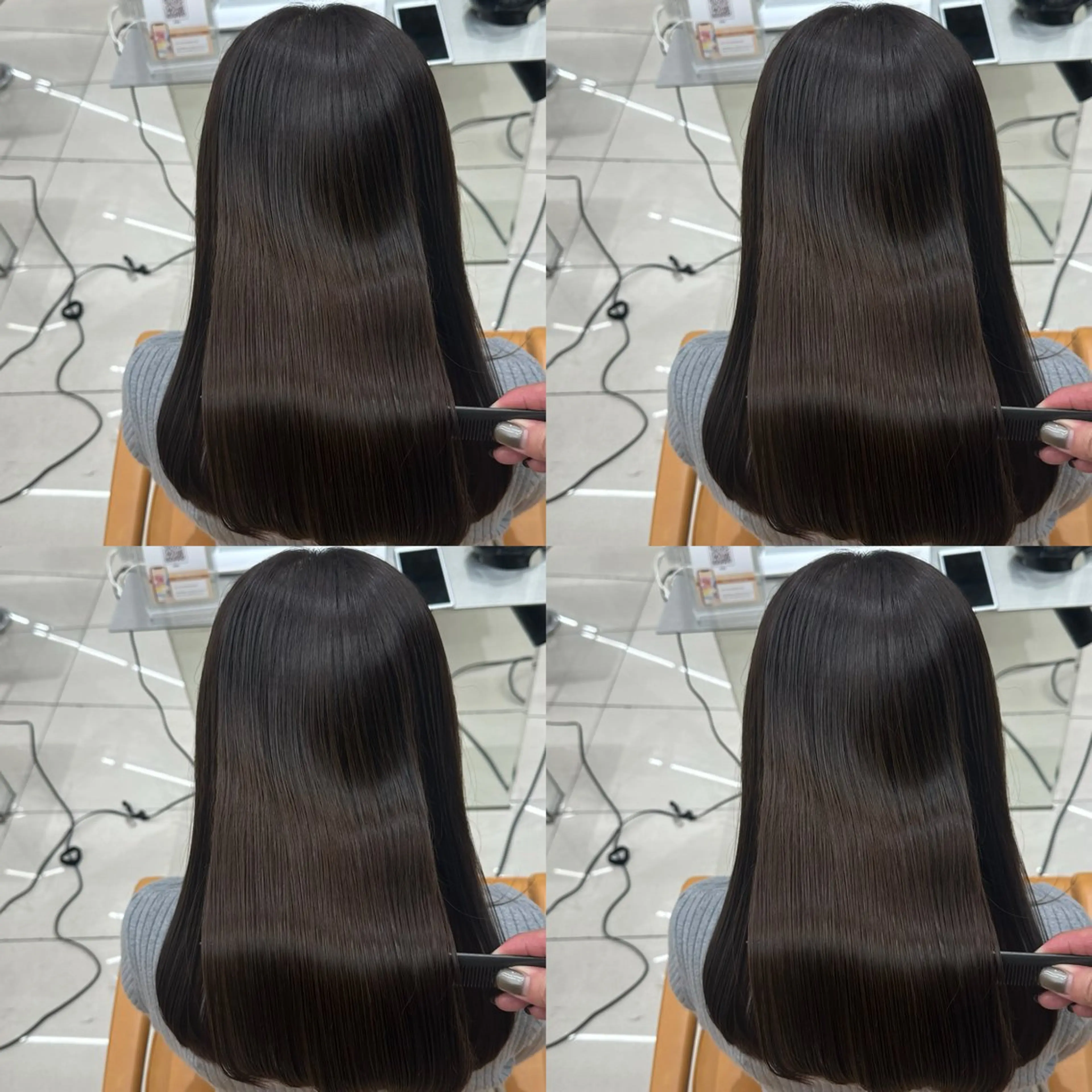 セミロング トリートメント 髪質改善× ハイライト溝江のヘアスタイル