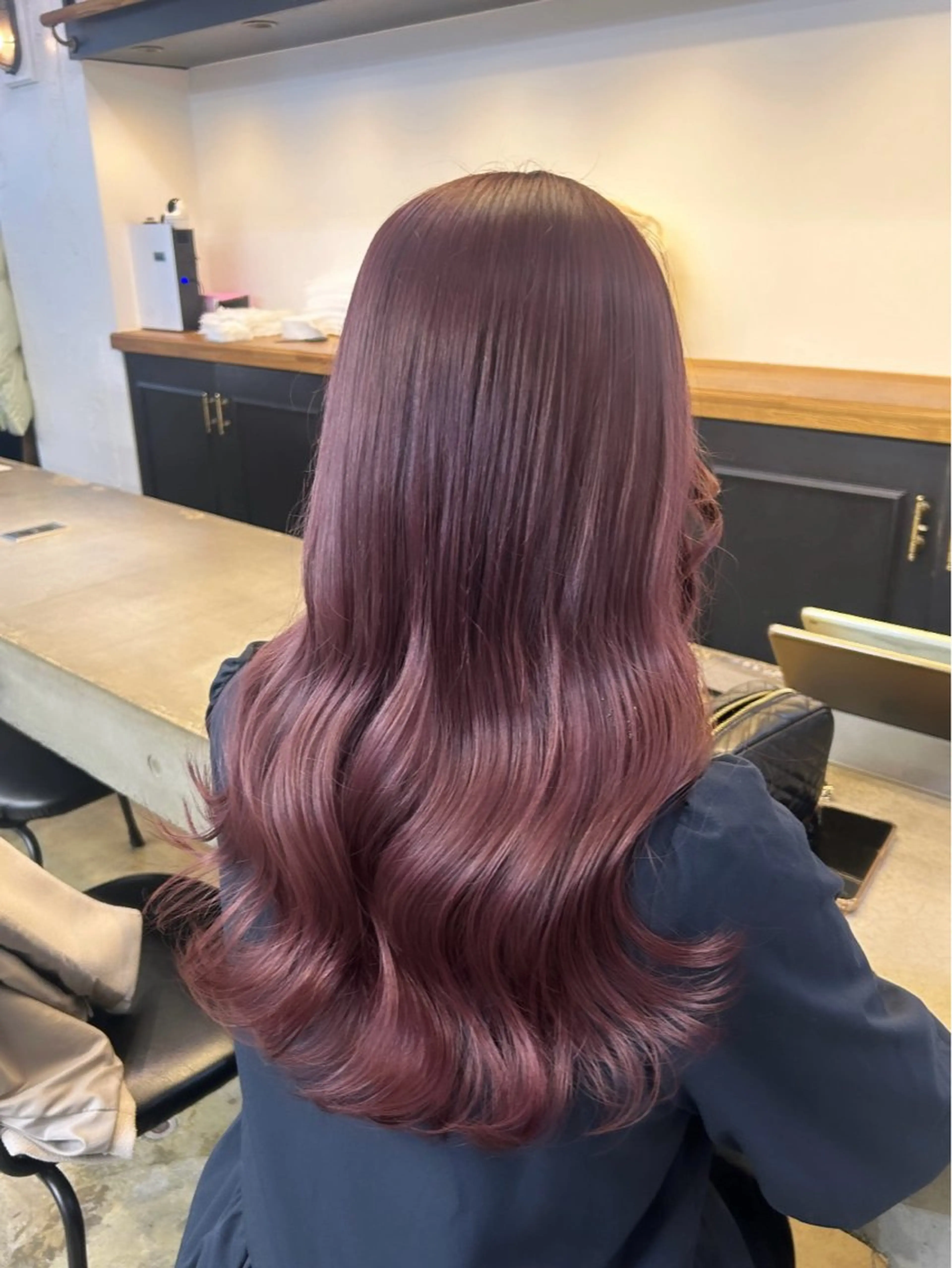 ロング カラー 🌷ラベンダーピンク 顔まわり🌷ねいろのヘアスタイル