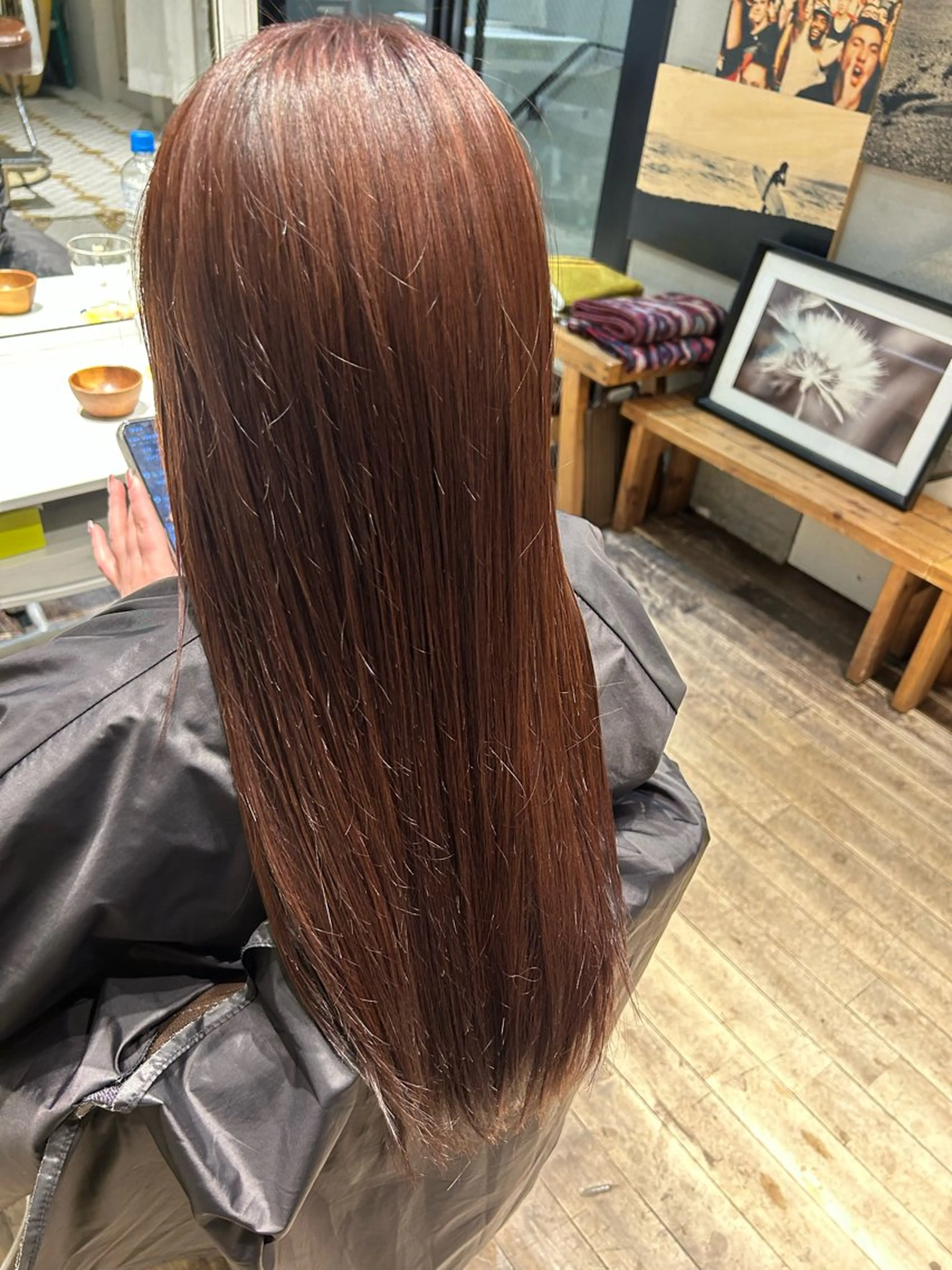 ロング ピンクブラウン ヘアカラー 今野 惺虎のヘアスタイル