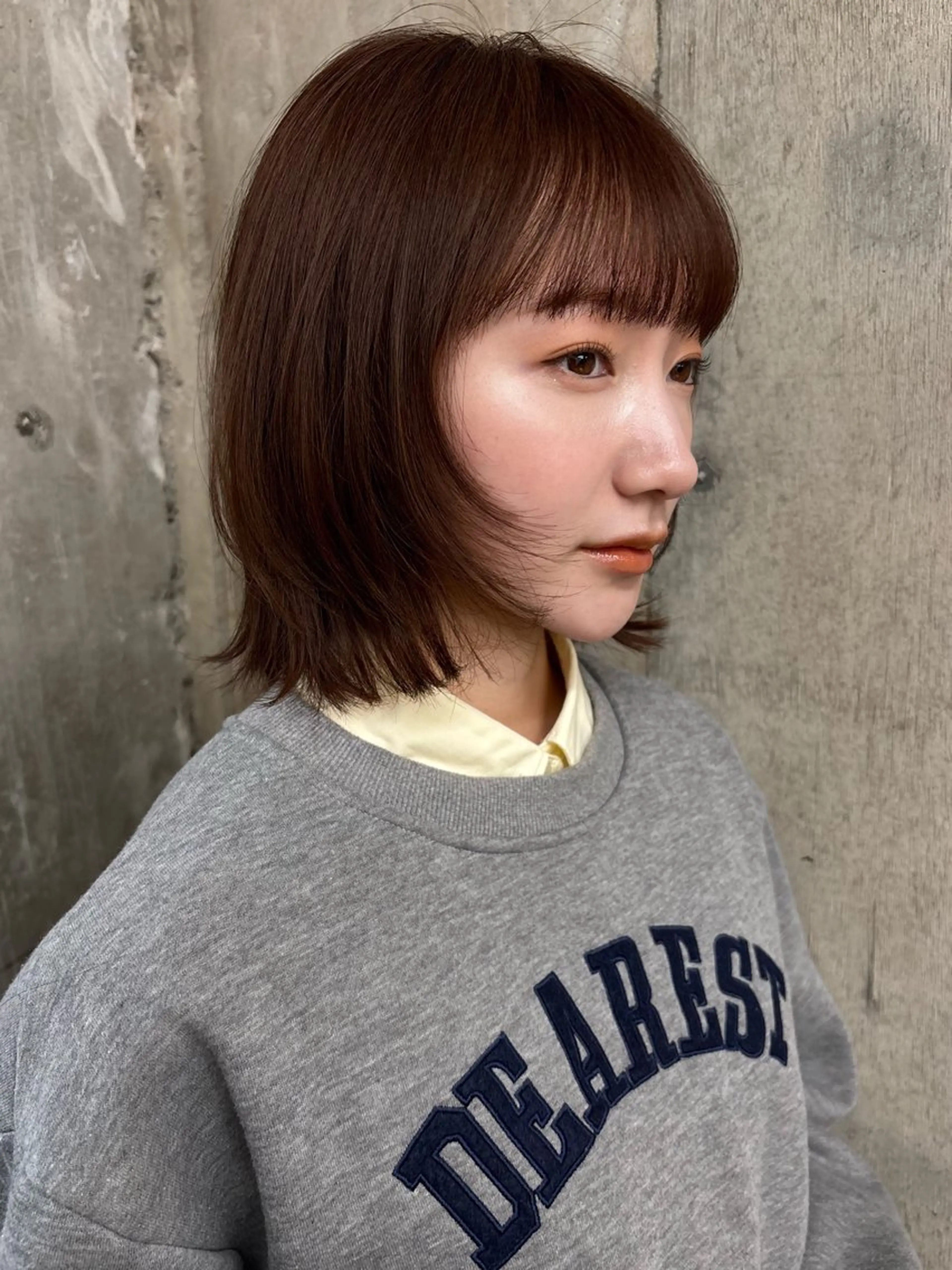 ミディアム ボブレイヤー ボブ 顔まわりレイヤー レイヤーカット カット ヘアカラー ボブ/ミディアム 親しみやすさ/さくらのヘアスタイル