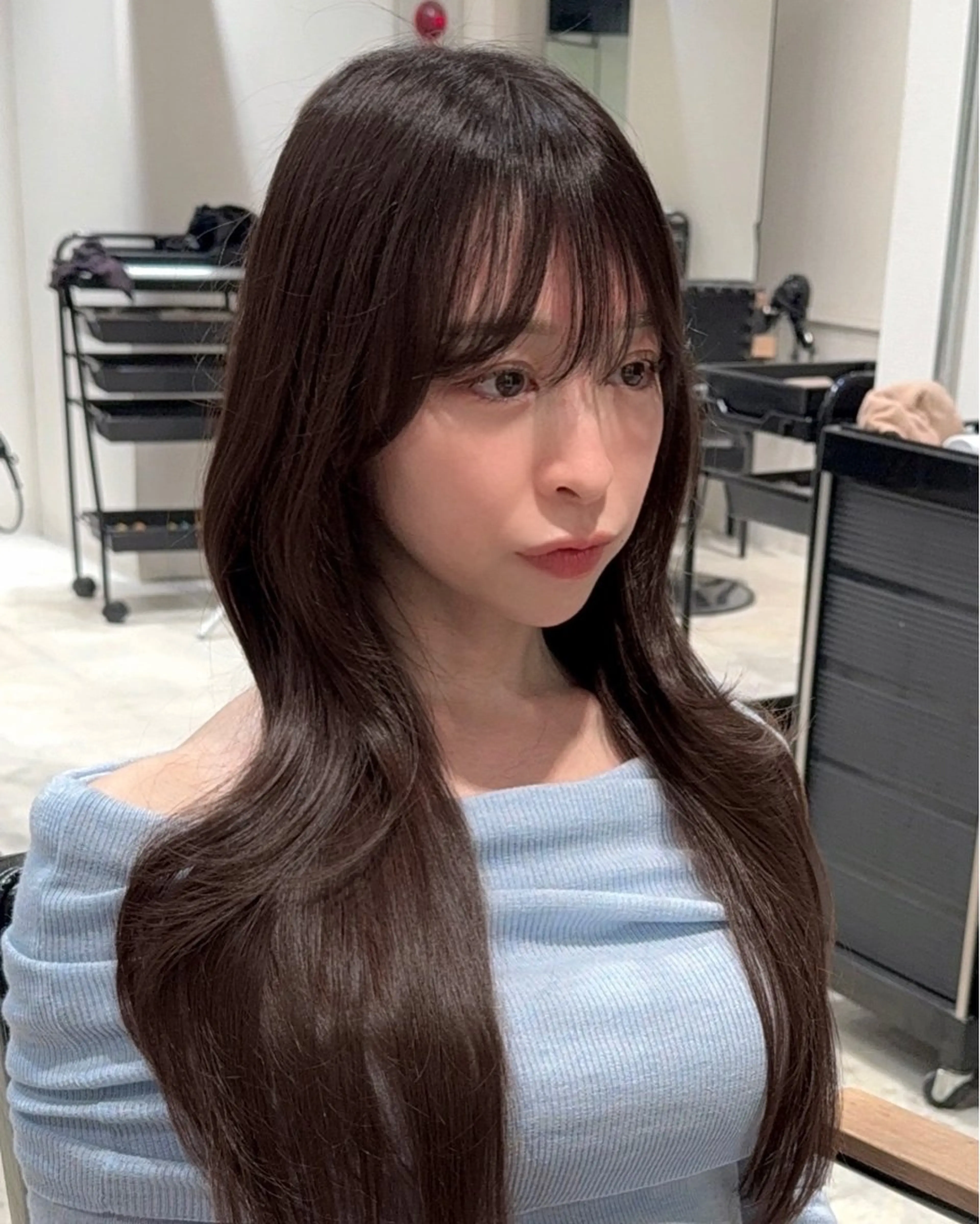 ミディアム カラー パーマ ヘアアレンジ カット トリートメント ヘアセット パク・ボミン小野リエ 韓国ハーフ🦊のその他イメージ