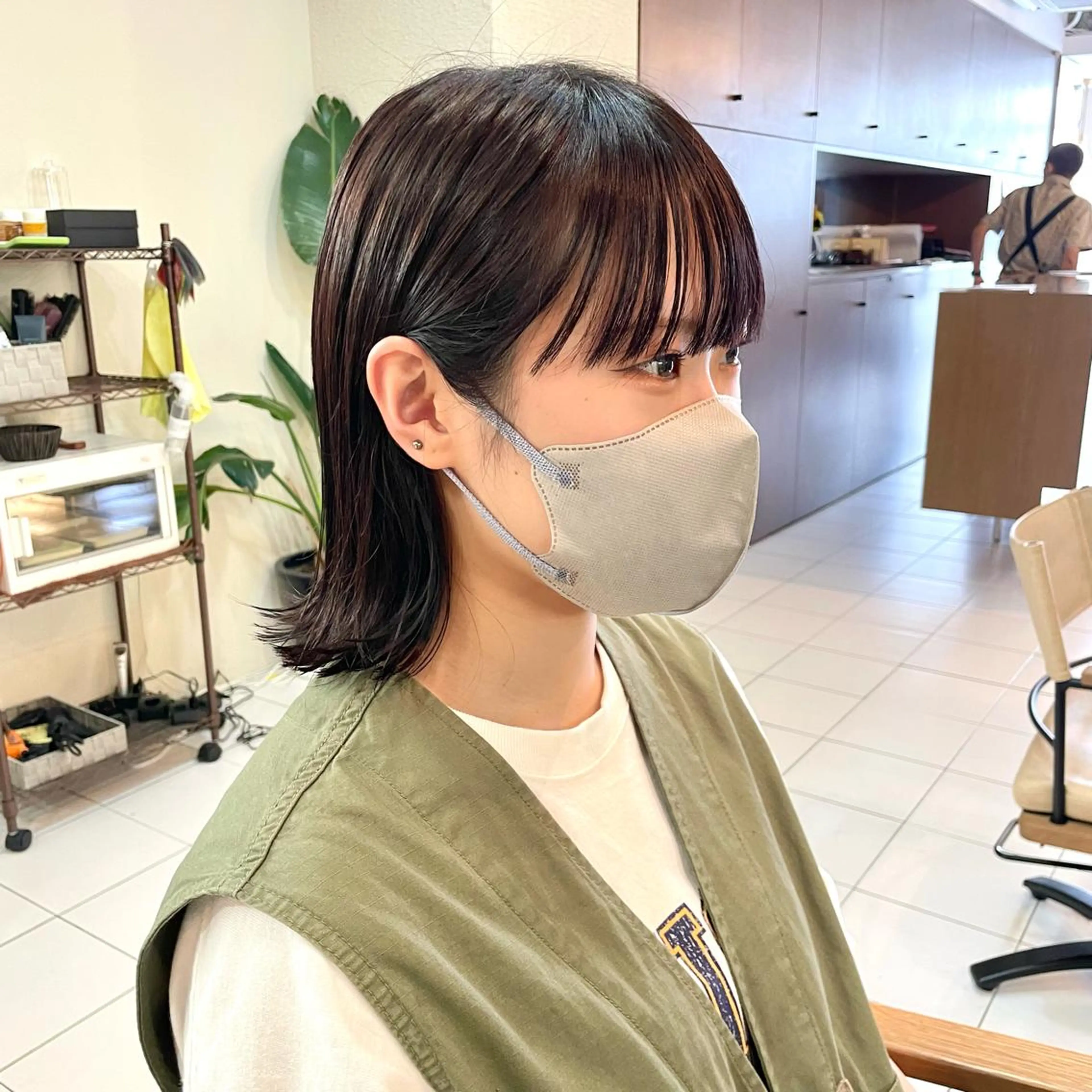 ミディアム カラー ボブ 透明感カラー/ 寺田千雅子のヘアスタイル