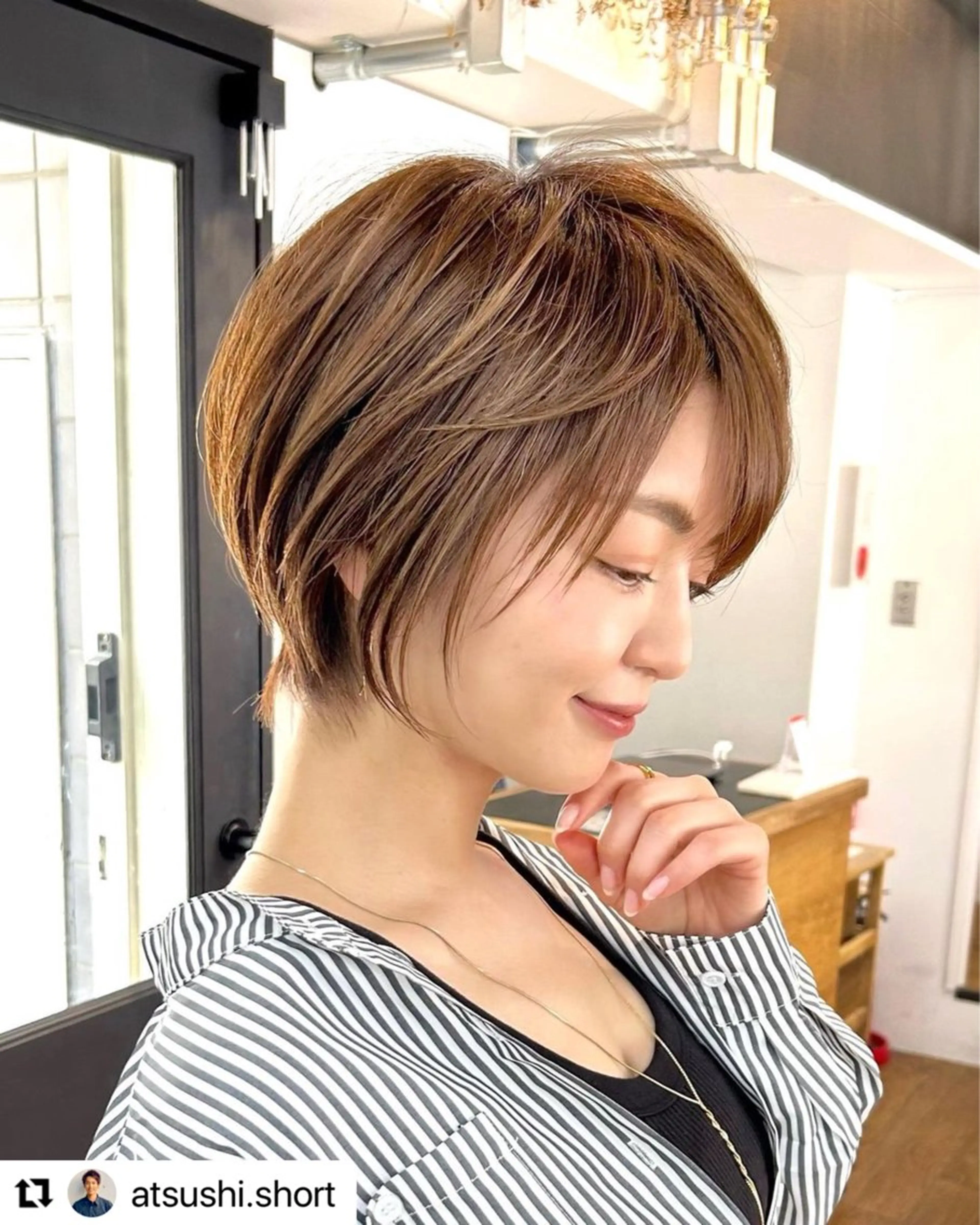 ショート カラー ショートボブ イルミナカラー ボブ ショートヘア 神戸ボブ✂️ ioe三宮/田 伸佳のヘアスタイル