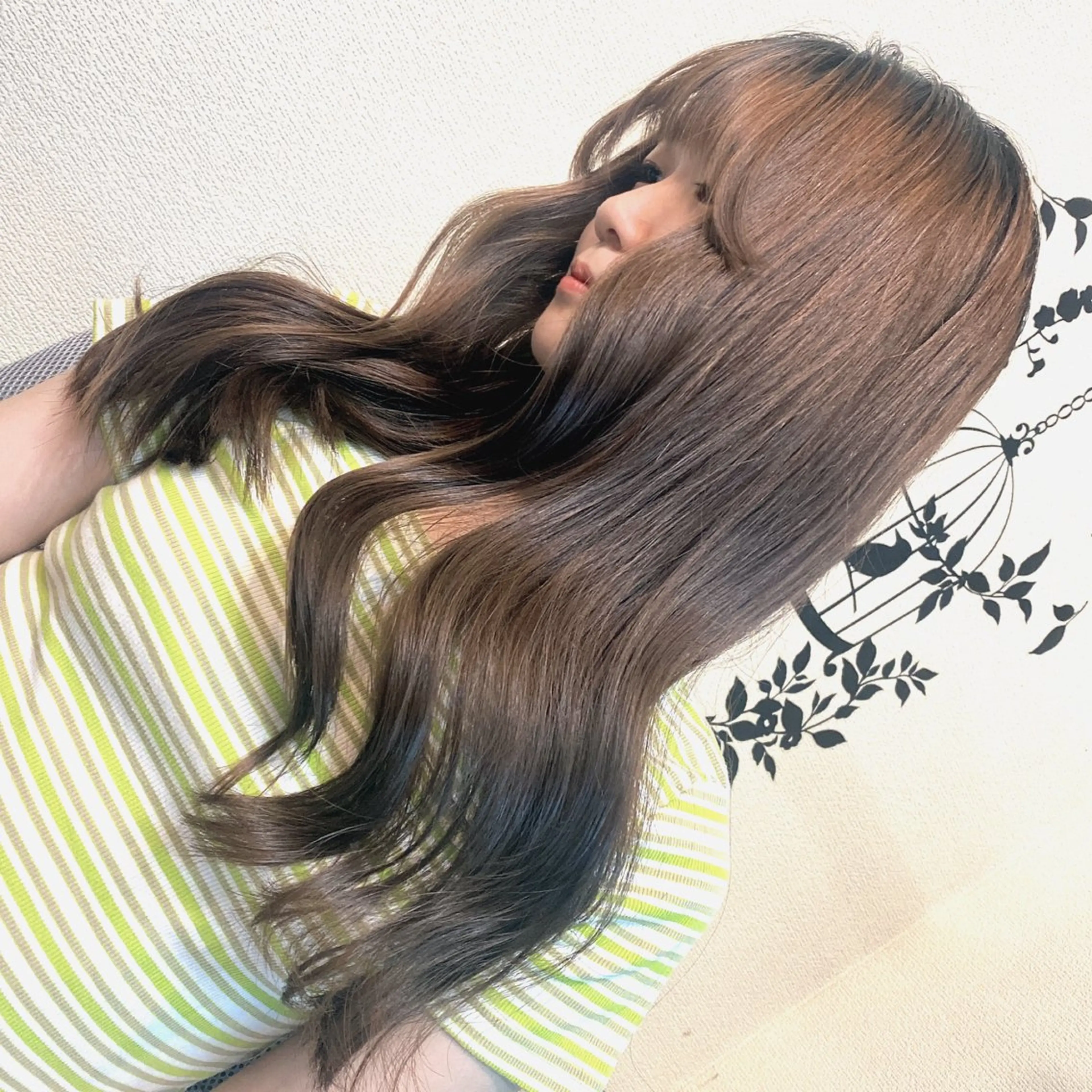 ロング 顔まわりレイヤー 顔周りカット レイヤーカット 似合わせカット ナガハマ美容室所属・ナガハマ ミカのヘアスタイル