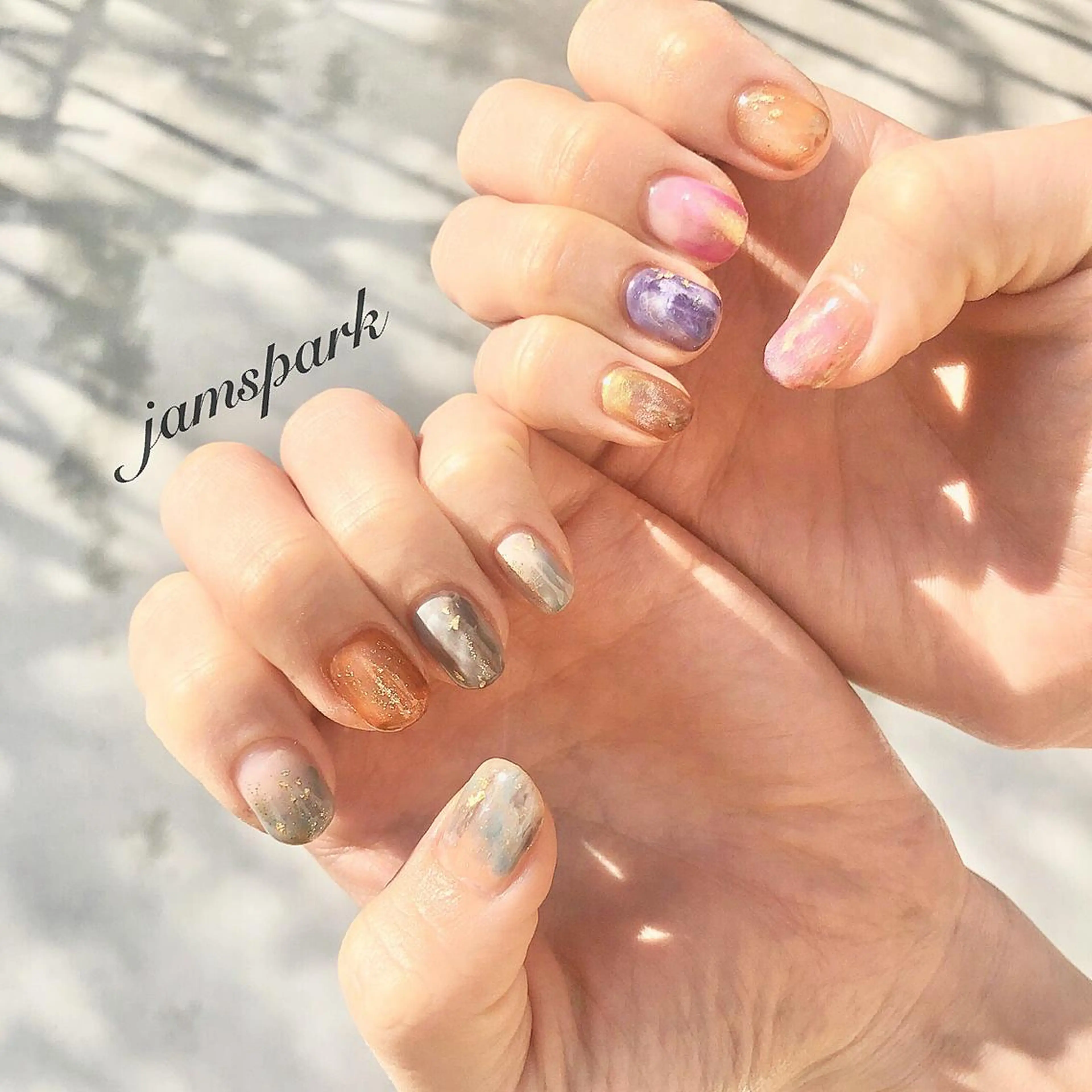 ネイル ニュアンスネイル 夏ネイル ハンドネイル jamspark ✨のネイルデザイン