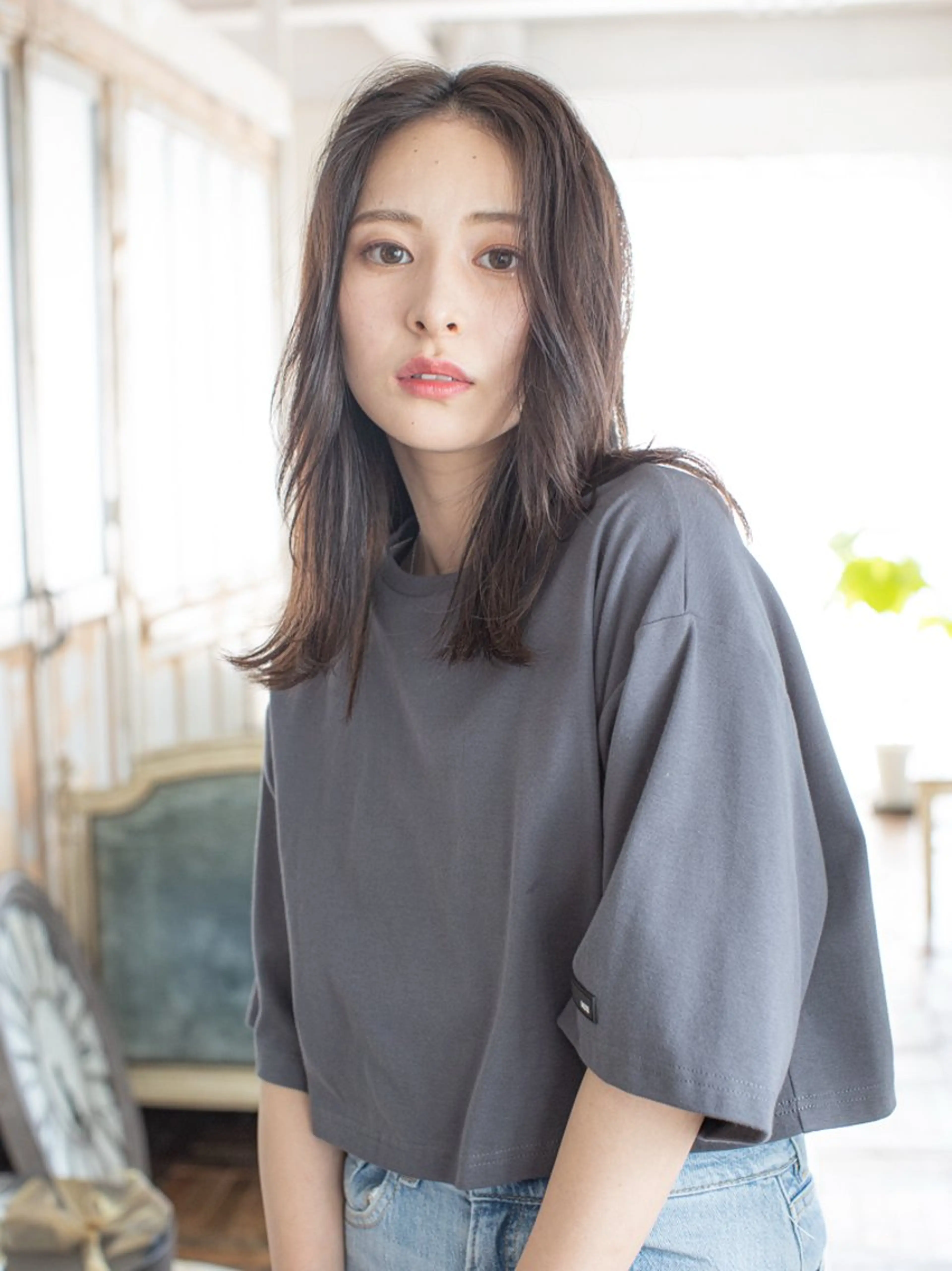 セミロング 顔周りカット レイヤーカット 生えぐせ矯正/ 髪質改善/Yutoのヘアスタイル