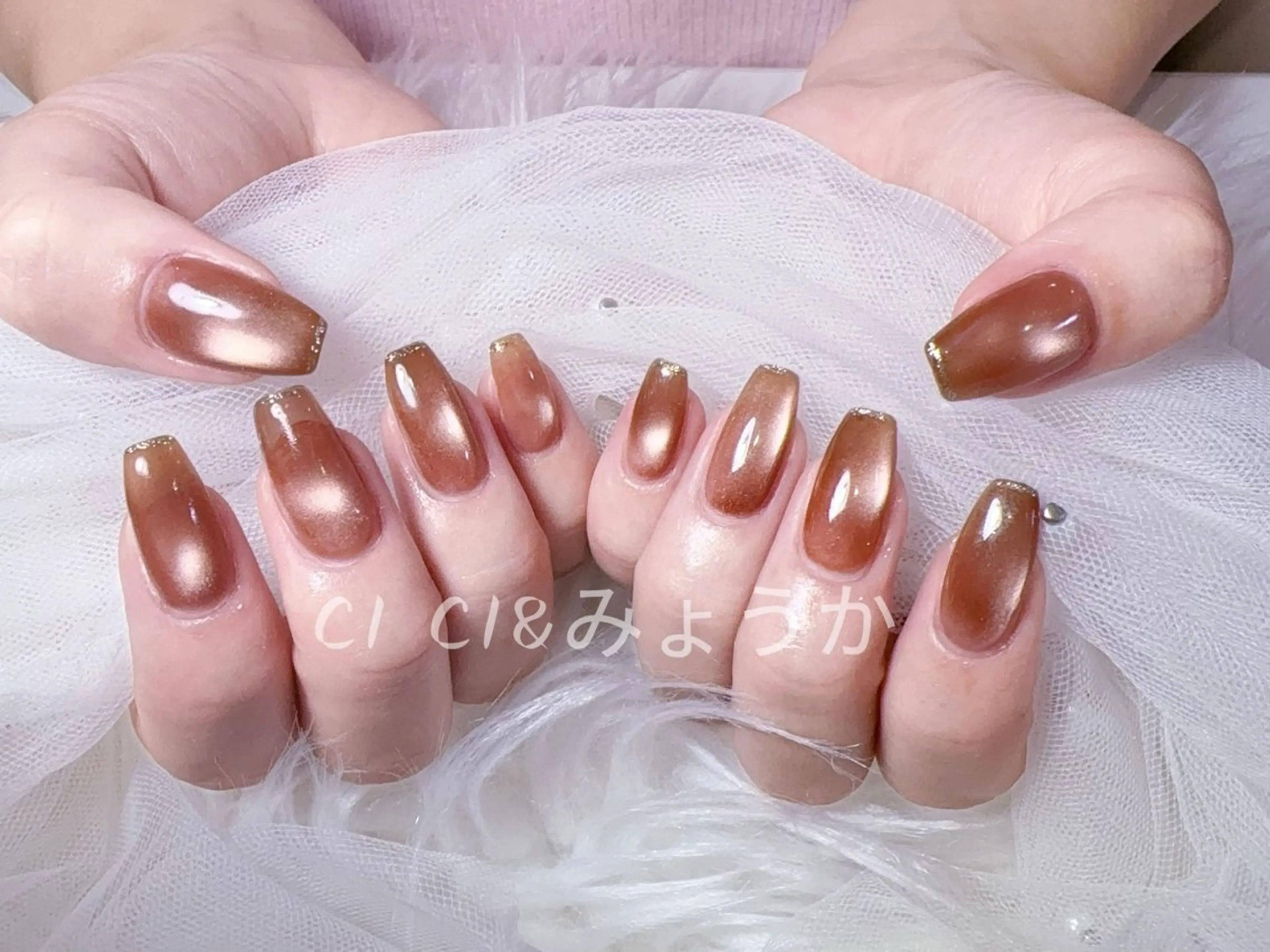 ネイル チークネイル 長さ出し フットネイル ジェルネイル グラデーション ハンドネイル ハンドケア cici所属・CI CI nailのネイルデザイン