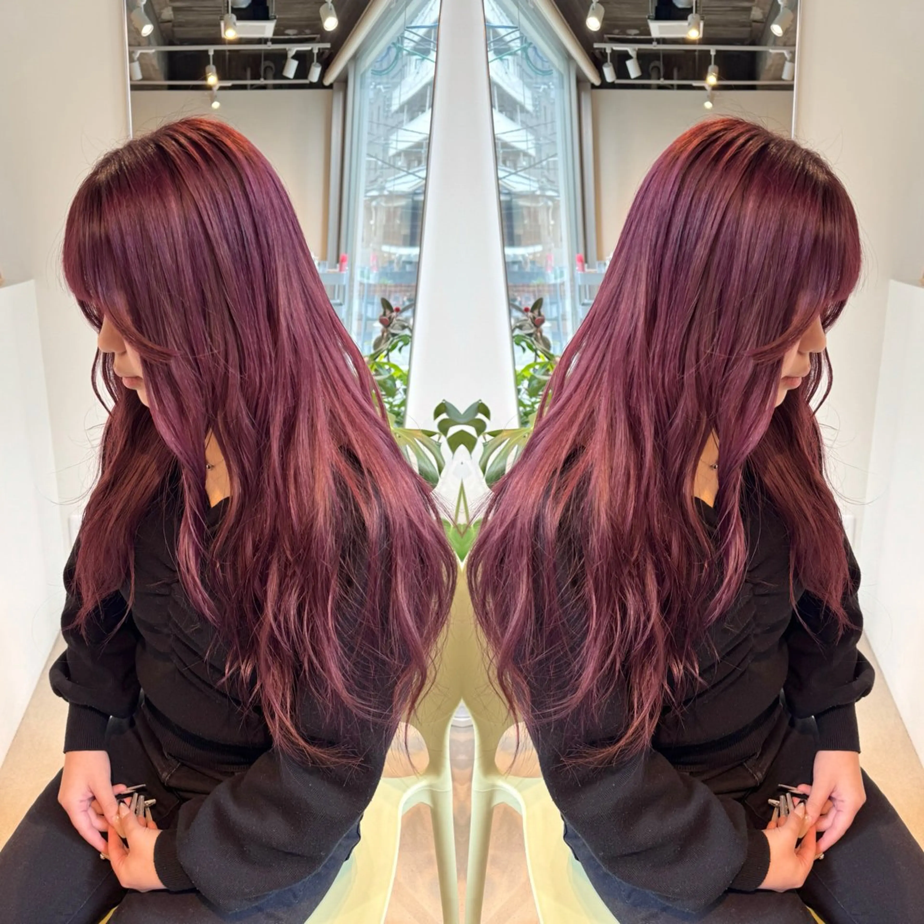 ロング カラー 切りっぱなしボブ ショートボブ アッシュ ベージュカラー カシス 髪質改善スペシャリス ト長尾勇弥/梅田中津のヘアスタイル