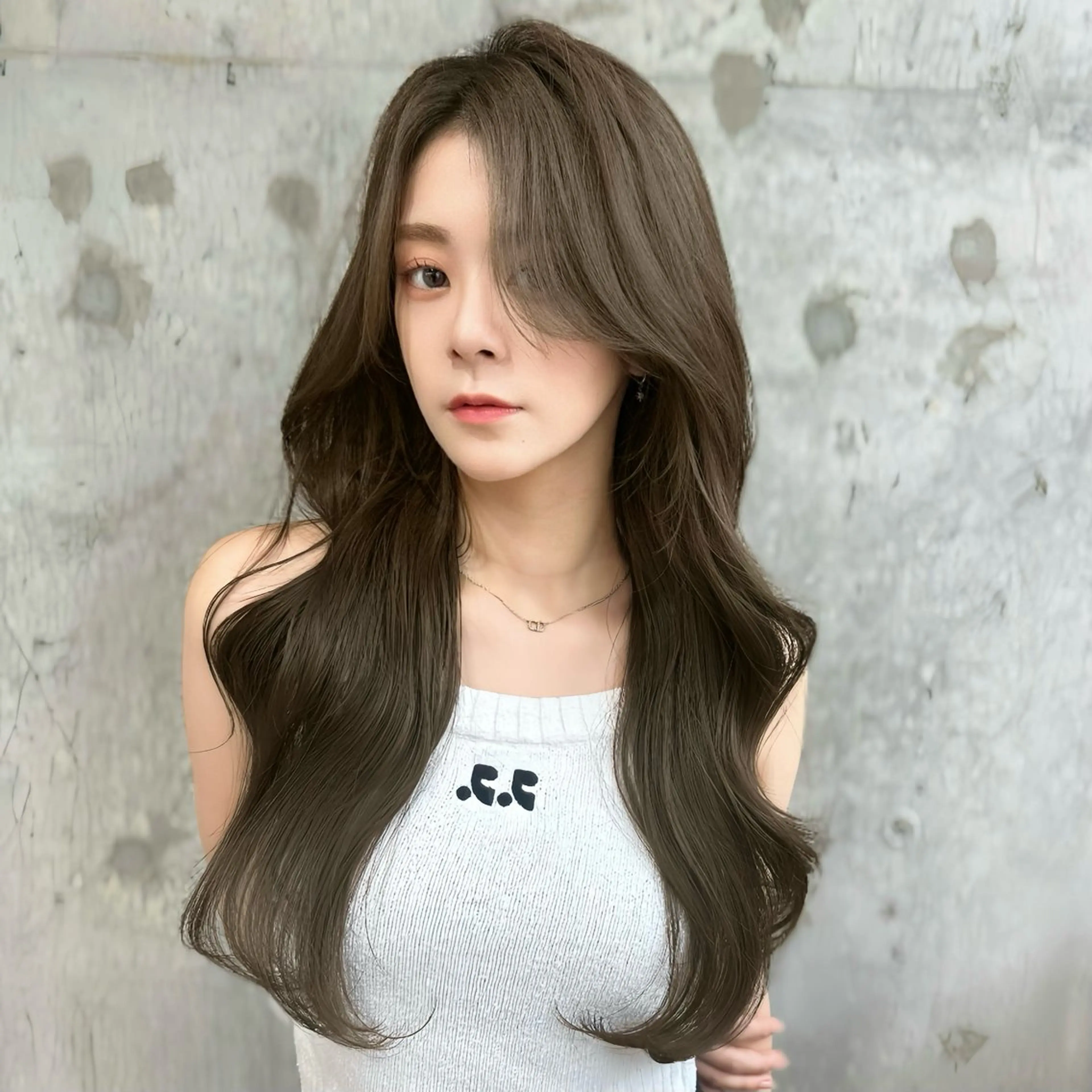 ロング カラー 髪質改善 韓国風ヘア レイヤーカット カット ヘアカラー トリートメント ヘッドスパ 髪質改善/韓国ヘア レイヤー/新宿/ロミのヘアスタイル