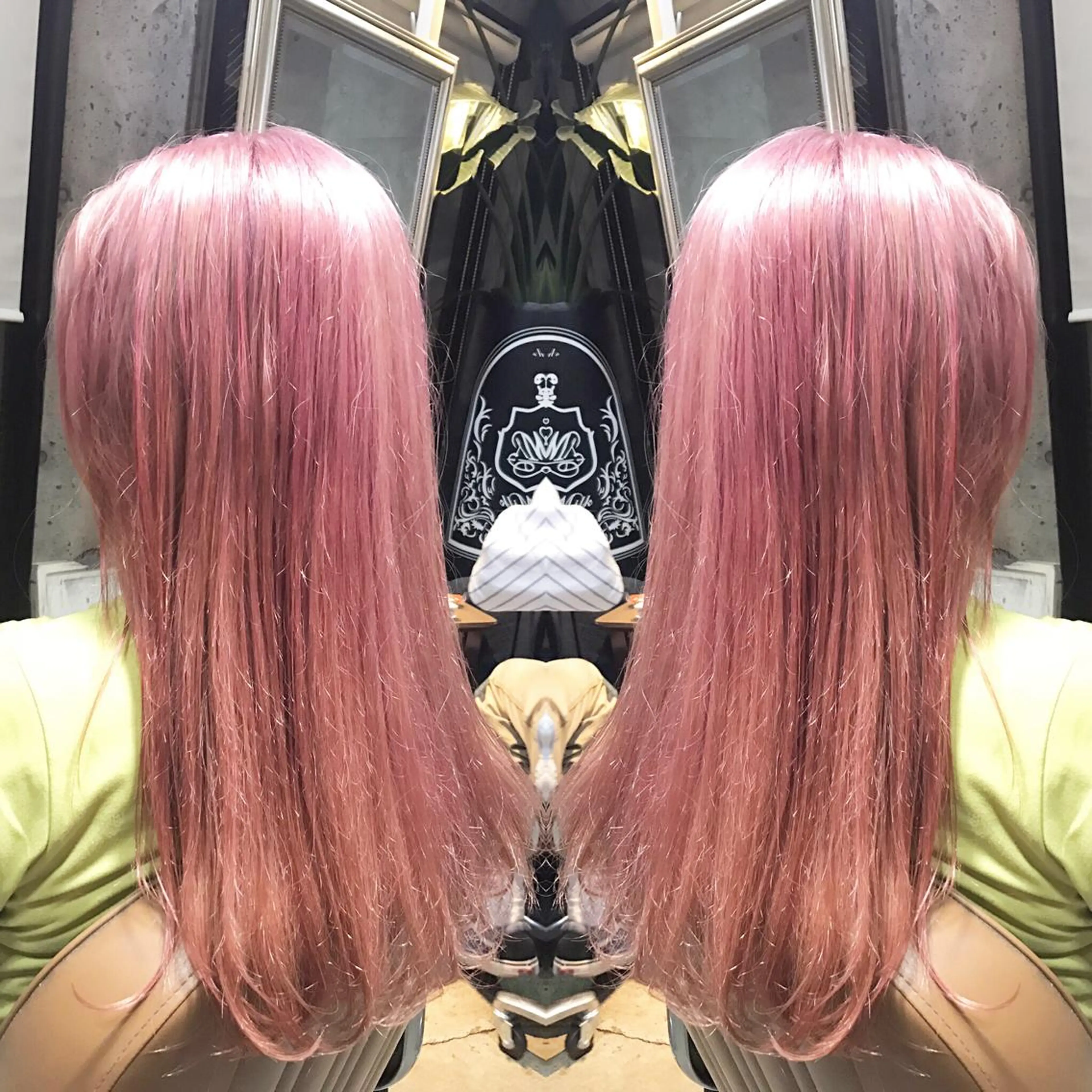 ロング カラー パーマ ヘアアレンジ メンズ キッズ ネイル マツエク・マツパ ピンクカラー カラーマツエク ピンク サロンドミルク 原宿のヘアスタイル