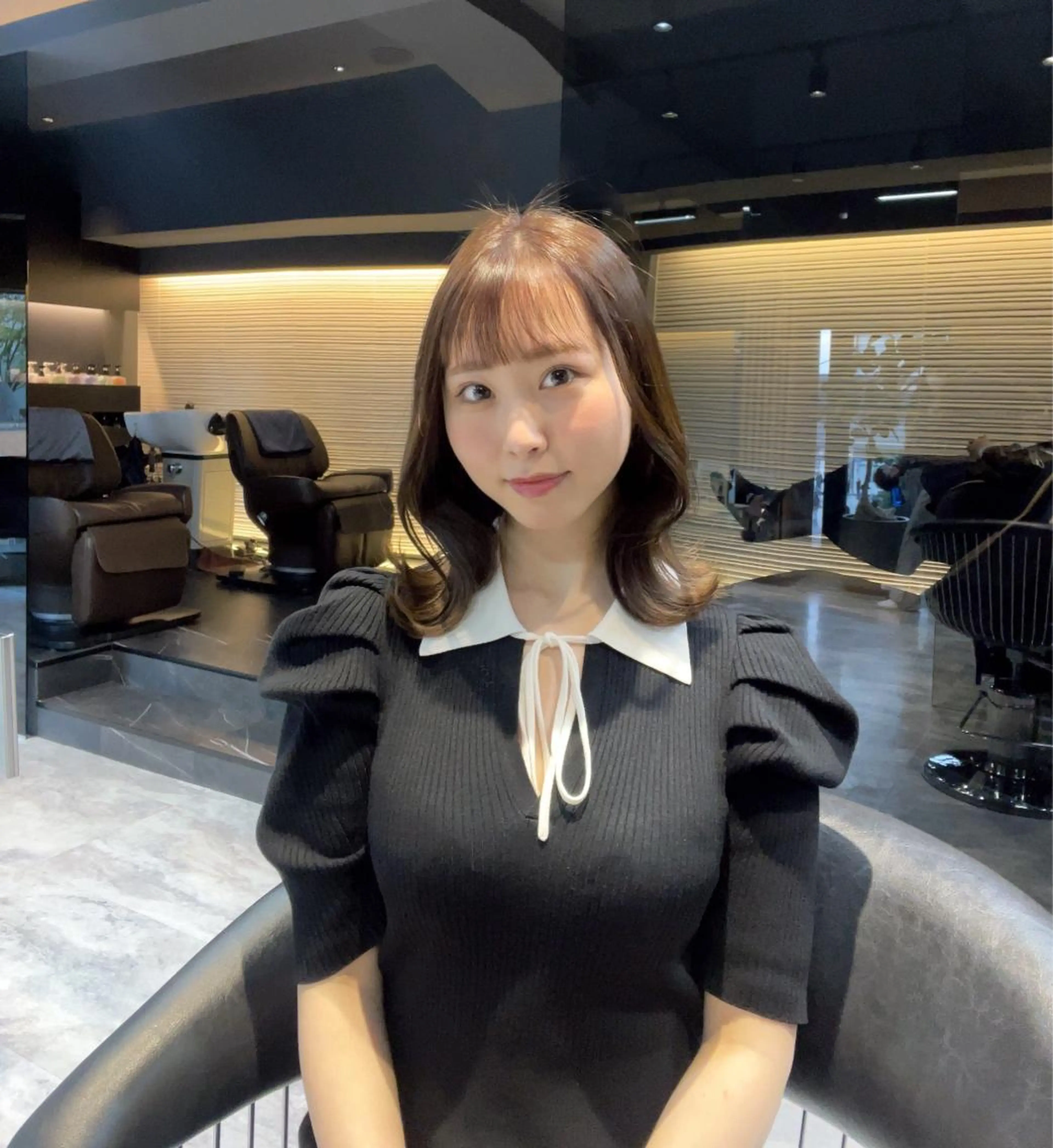 ミディアム カット ヘアカラー トリートメント ヘッドスパ レスピア銀座中央通り店所属・酸性ストレート/ 透明感カラー/中村利のヘアスタイル