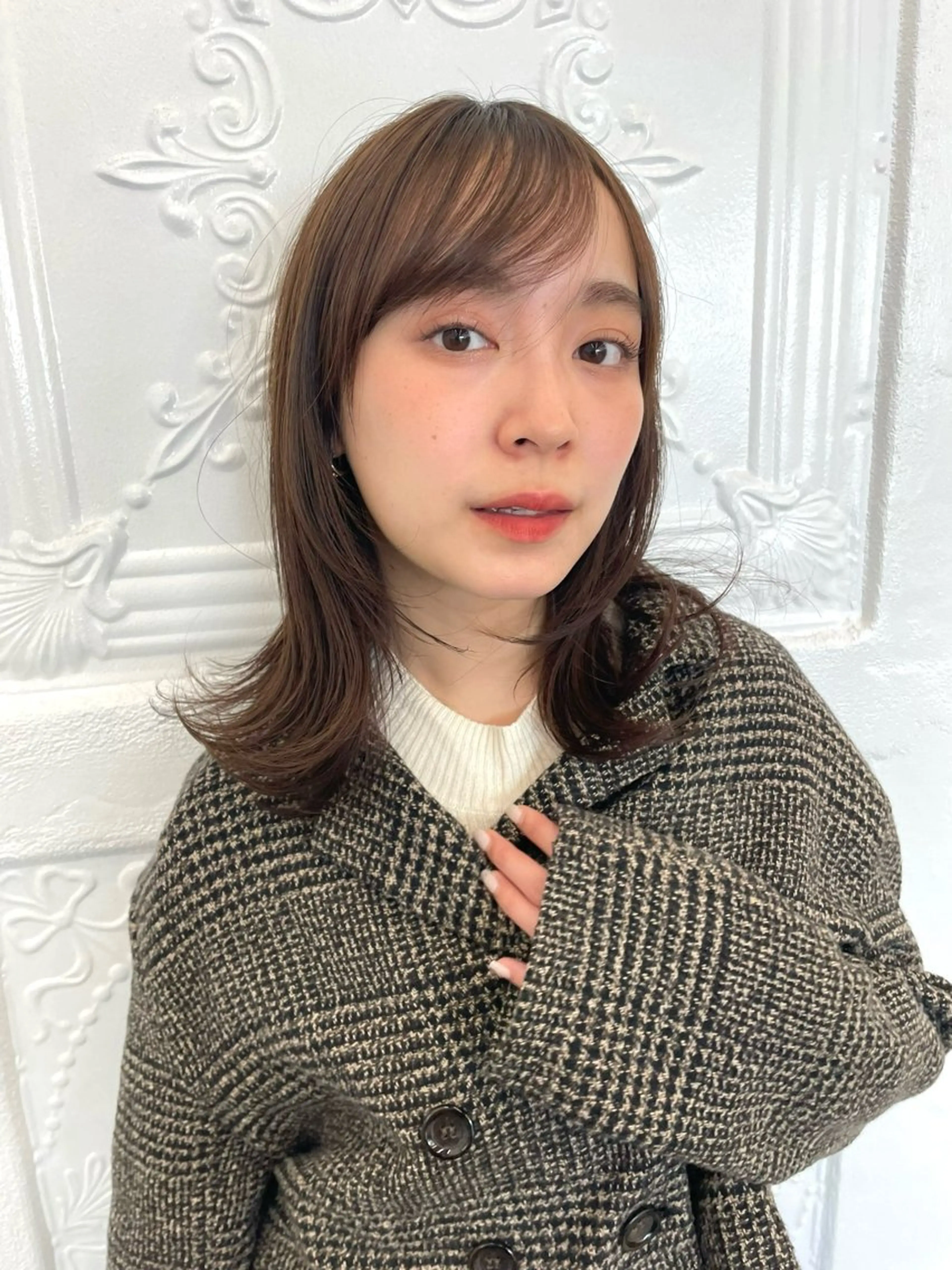 ミディアム 外ハネヘア ヘアセット/透明感 カラー/MIHO♡のヘアスタイル