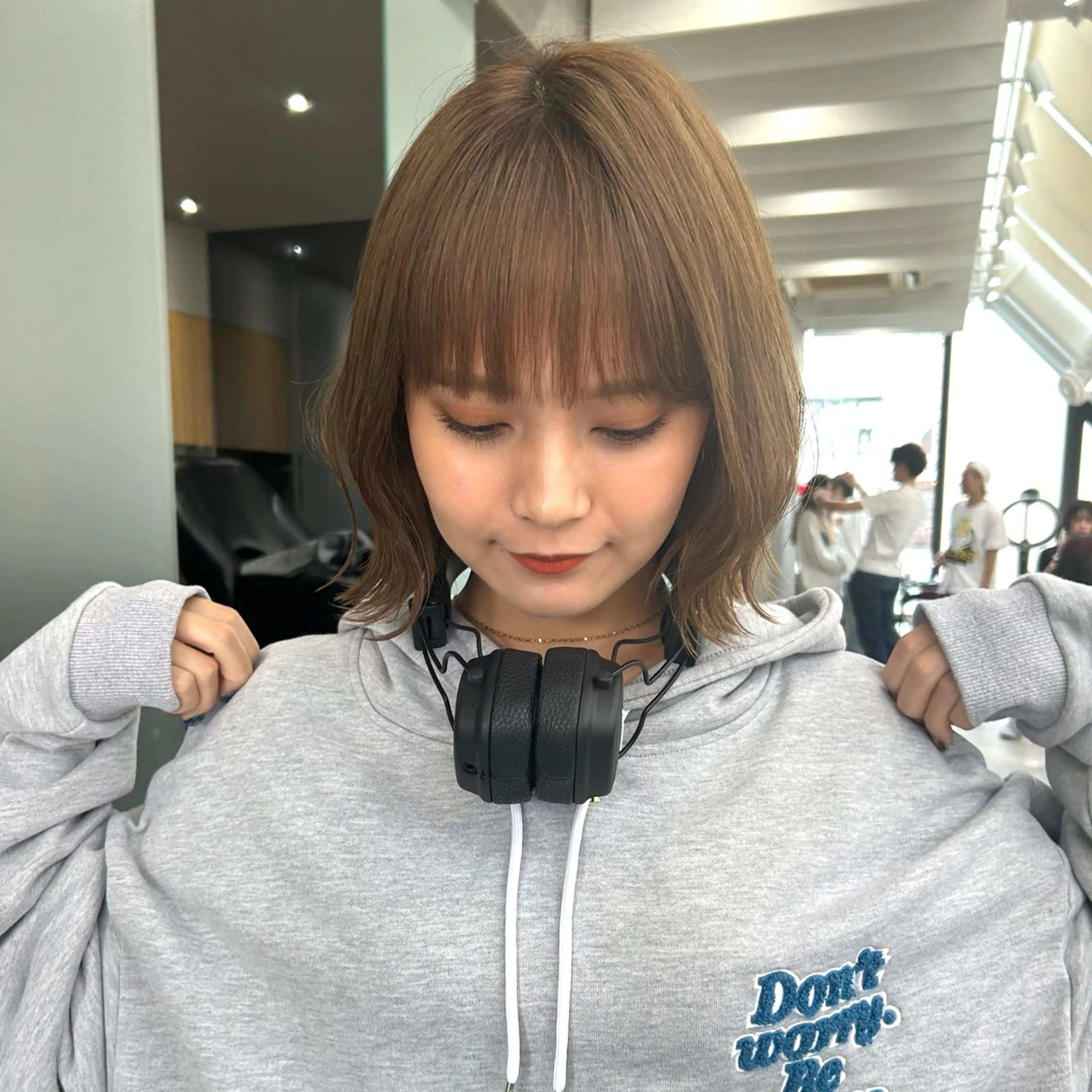 ミディアム ボブ 似合わせカット 小顔カット カット トリートメント ボブ/くびれボブ/ 髪質改善/Ru-kaのヘアスタイル