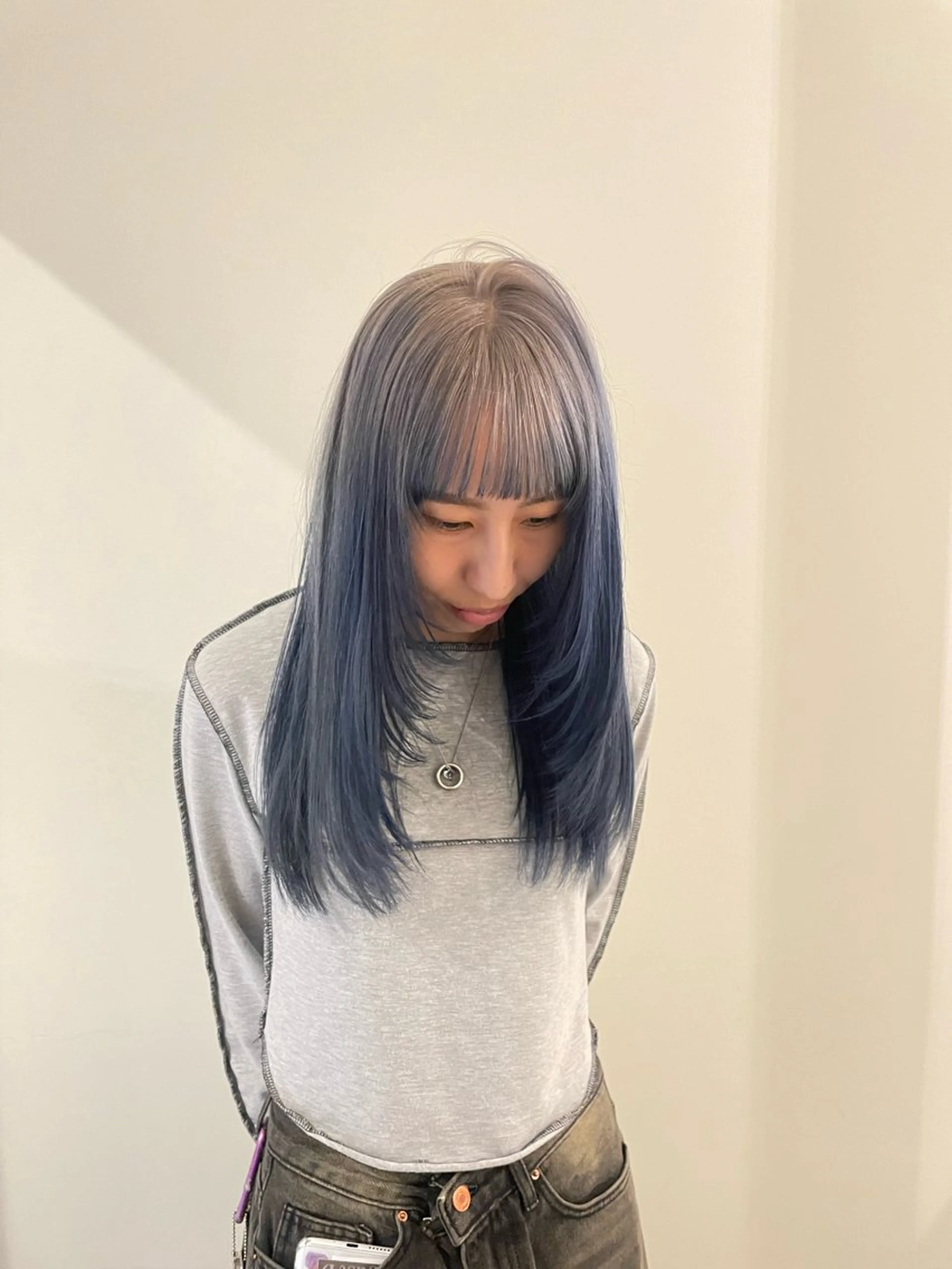 ロング カラー デザインカラー ヘアカラー 渋谷 留菜のヘアスタイル
