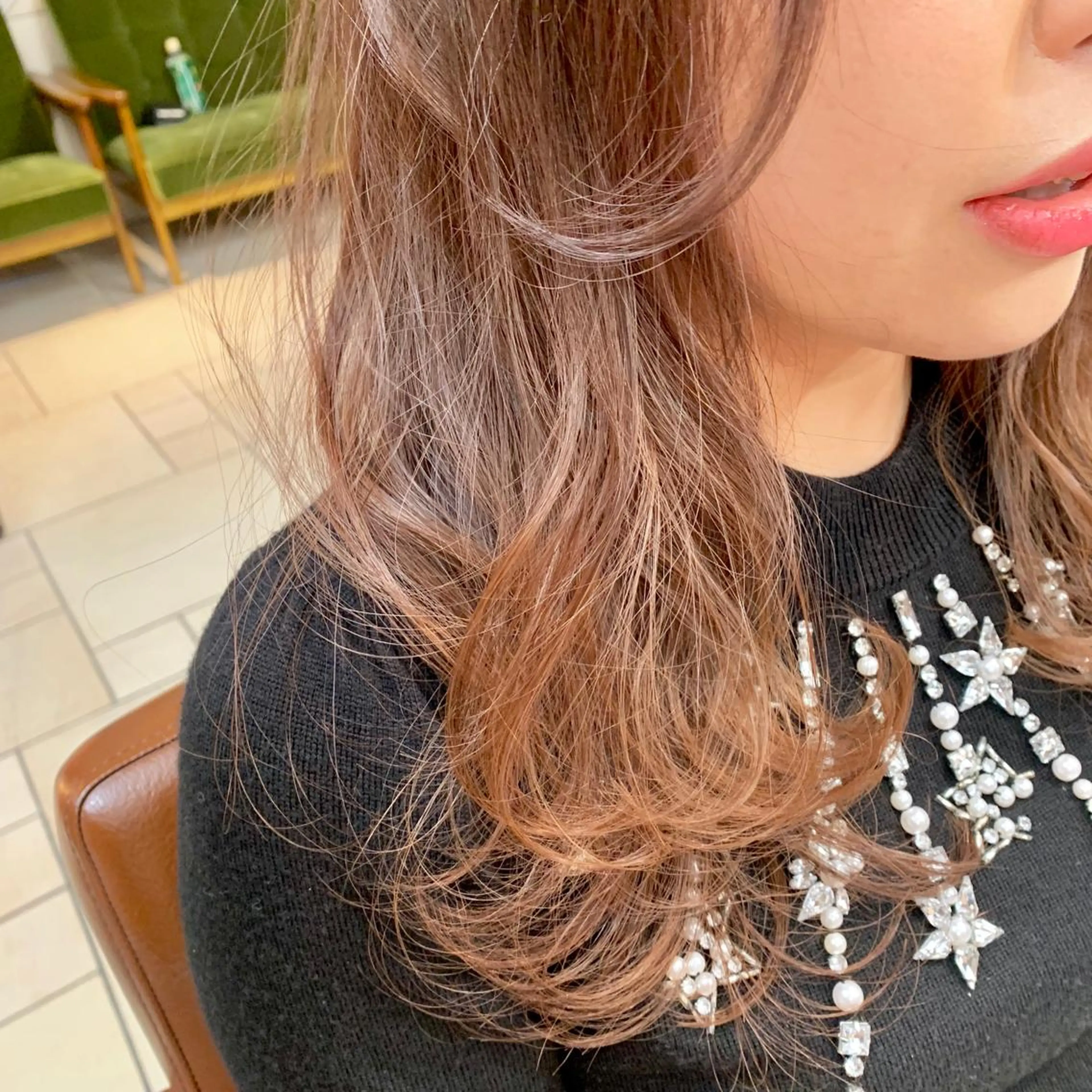 ロング カラー パーマ カット ヘアカラー パーマ 加藤 綾華のヘアスタイル
