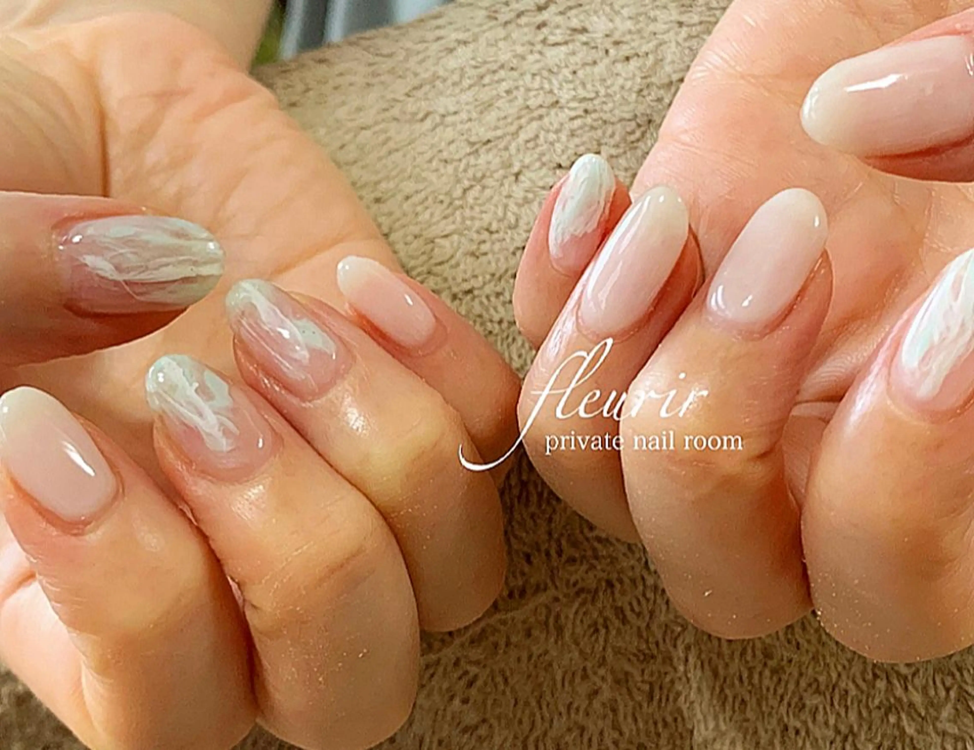 ネイル アートネイル 長さ出し ジェルネイル グリーン ハードジェル フルリール 【プライベートサロンのネイルデザイン