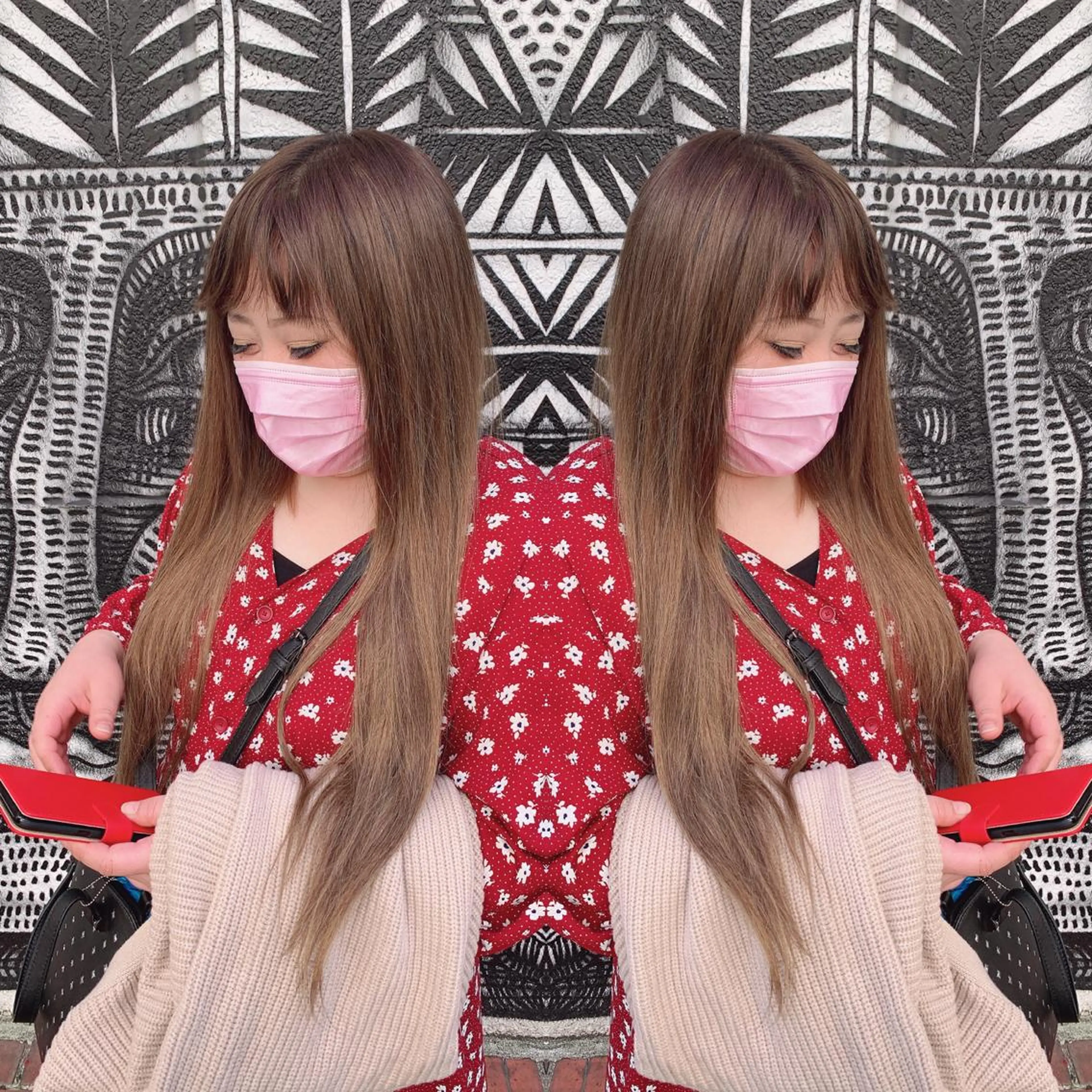 ミディアム カラー ヘアアレンジ マツエク・マツパ 編み込みエクステ シールエクステ エクステ haco+所属・🌈派手髪エクステ ブレイズ🌈ひろとのヘアスタイル