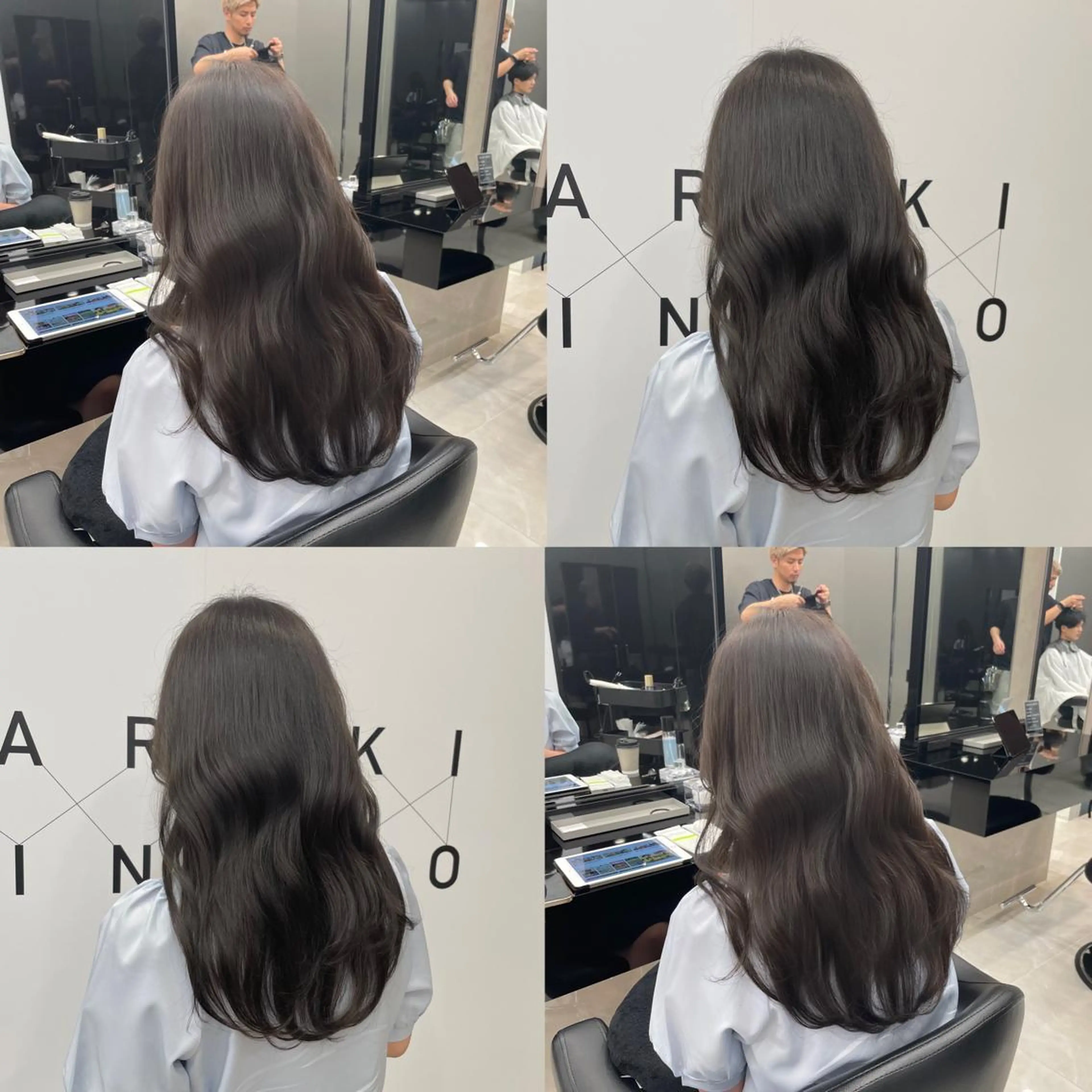 ロング カラー 透明感カラー グレージュ オリーブグレージュ オリーブグレー HARUKI MINATO Japan SENDAI所属・🌈【透明感・韓国 ヘア】がっきー🌈のヘアスタイル