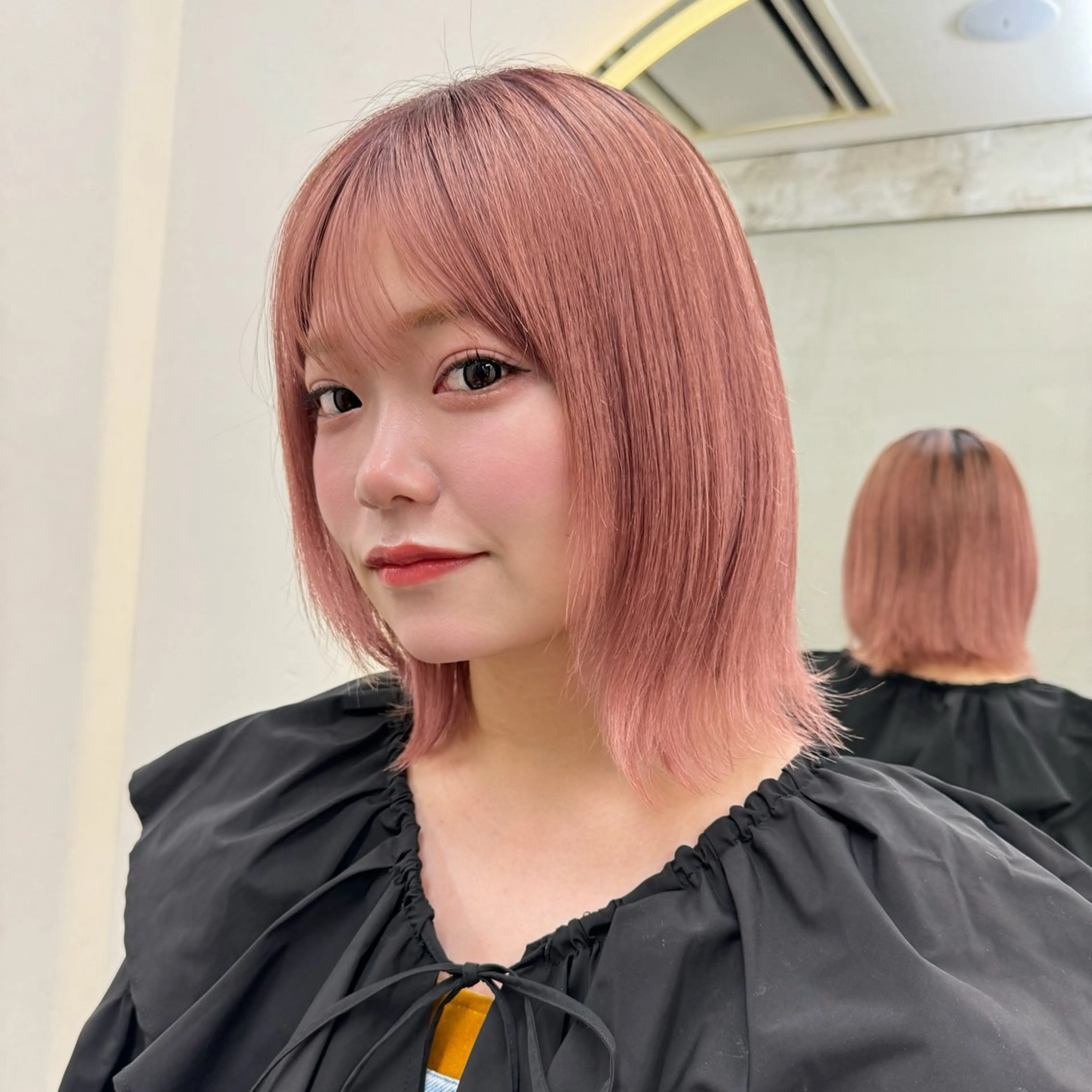 【オススメ✨🌹】ブリーチ暖色ダブルカラー🎀ピンクカラー🎀＋3stepトリートメント🫧＋marbb付きの写真