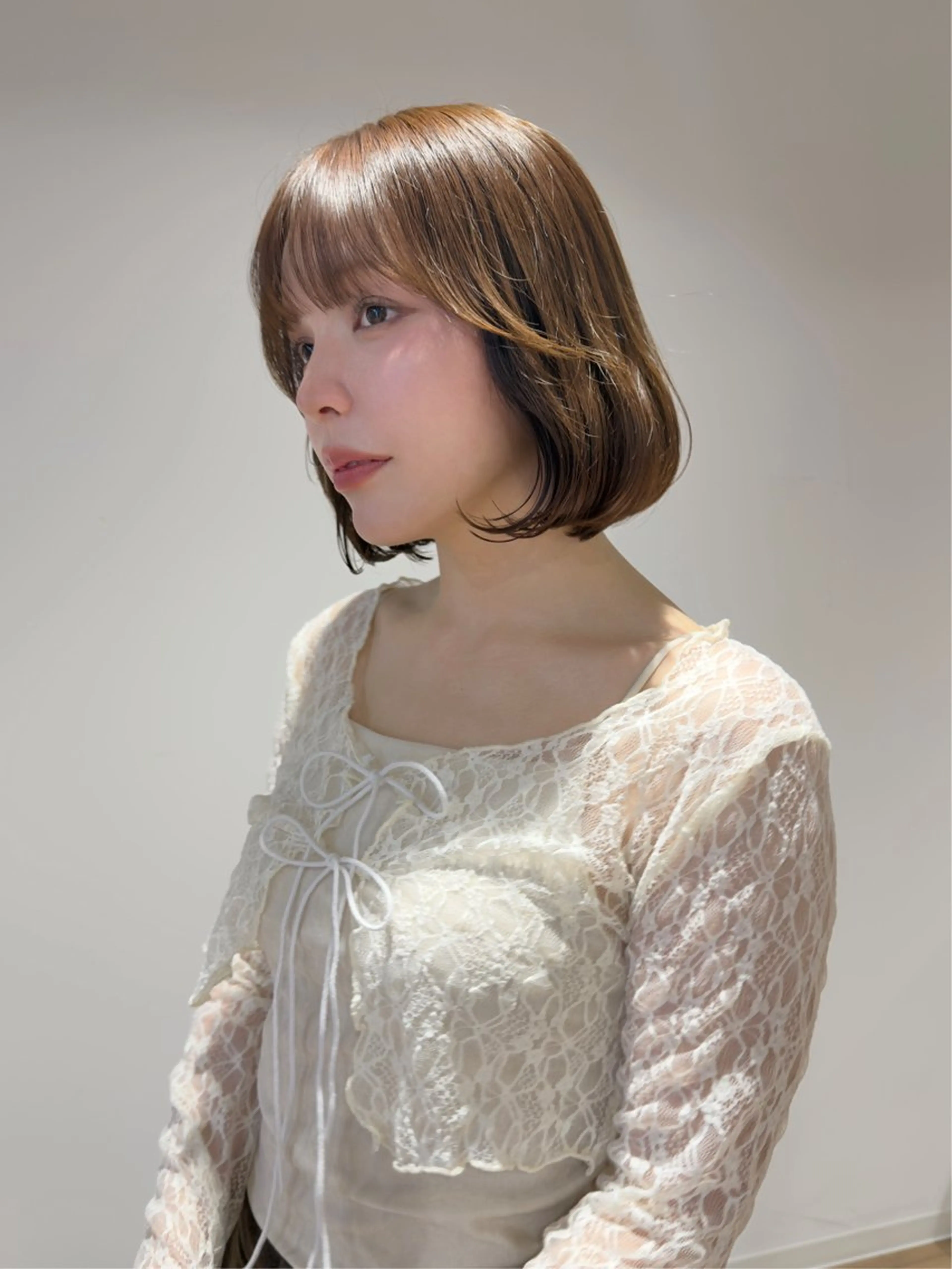 ミディアム カラー 顔周りカット タンバルモリ カット ヘアカラー レイヤー/顔周り /いいぬまみかのヘアスタイル