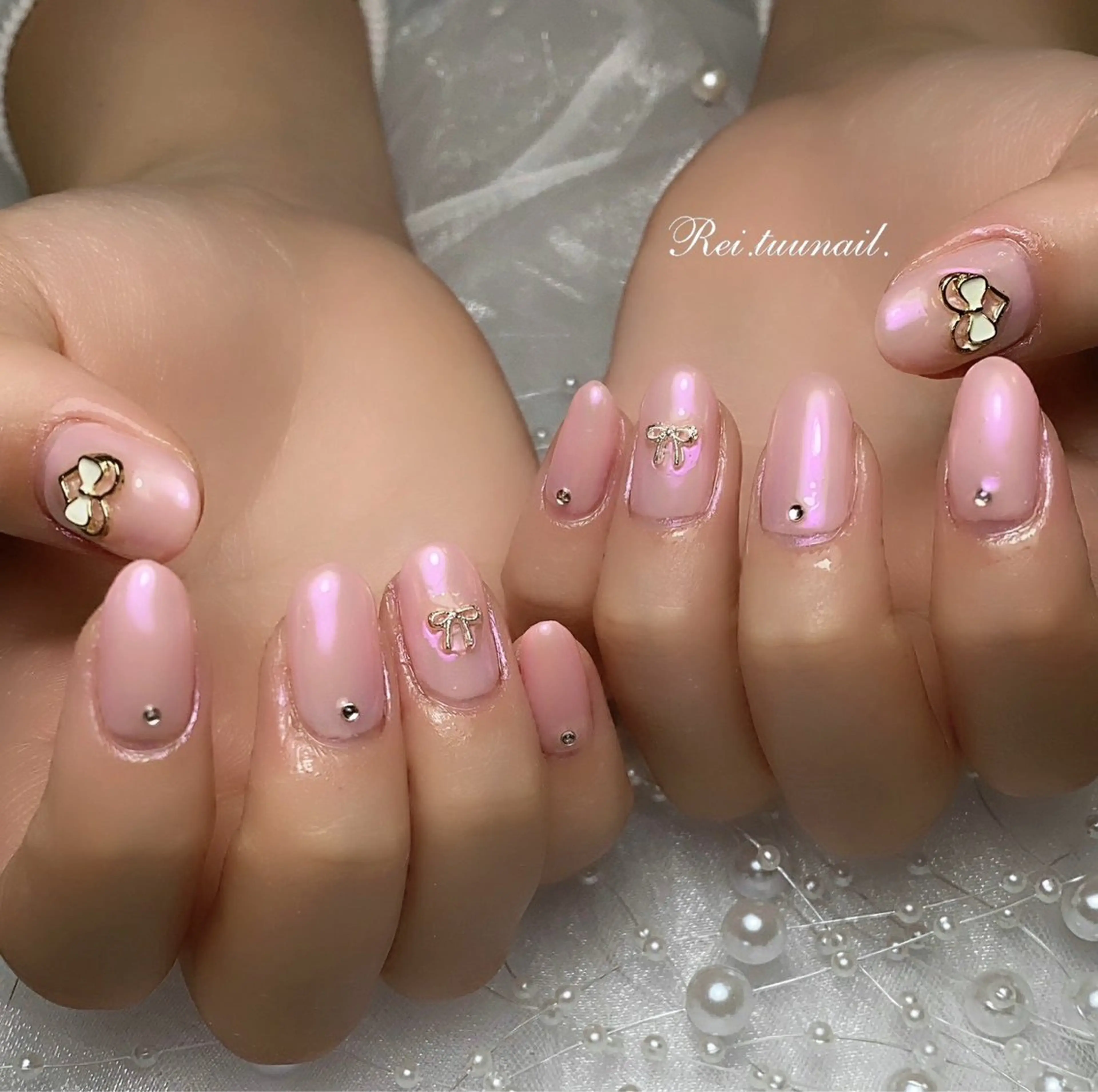 ネイル チークネイル フラッシュネイル フットネイル フレンチネイル ガラスフレンチ Nailsalon / Rei.tuuのネイルデザイン