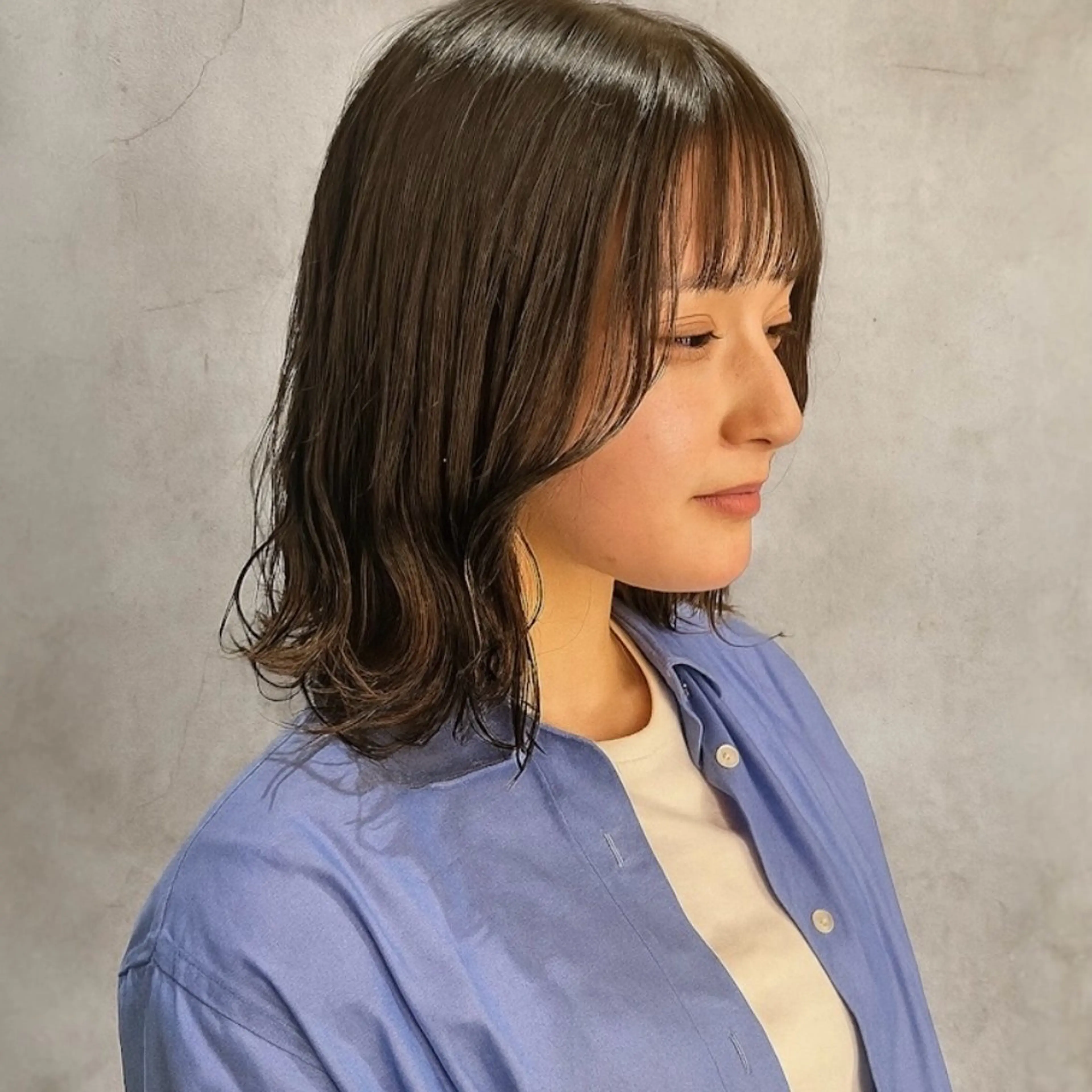 ミディアム カラー ボブ カット ヘアカラー トリートメント 🫧 清水優 /広がらないボブ🫧のヘアスタイル