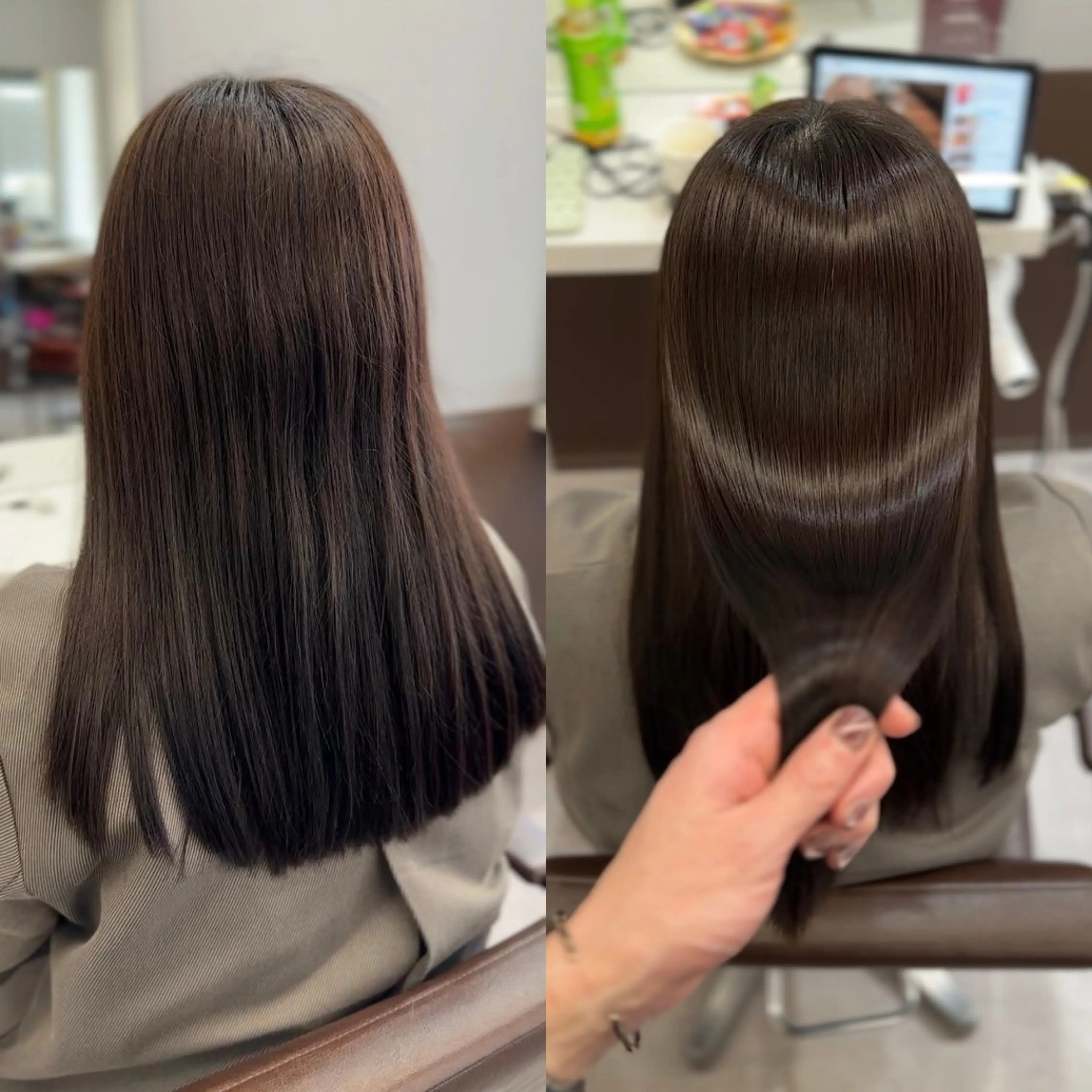 【小顔見え×艶感重視💍】顔まわりカット➕カラー➕髪質改善ライトの写真