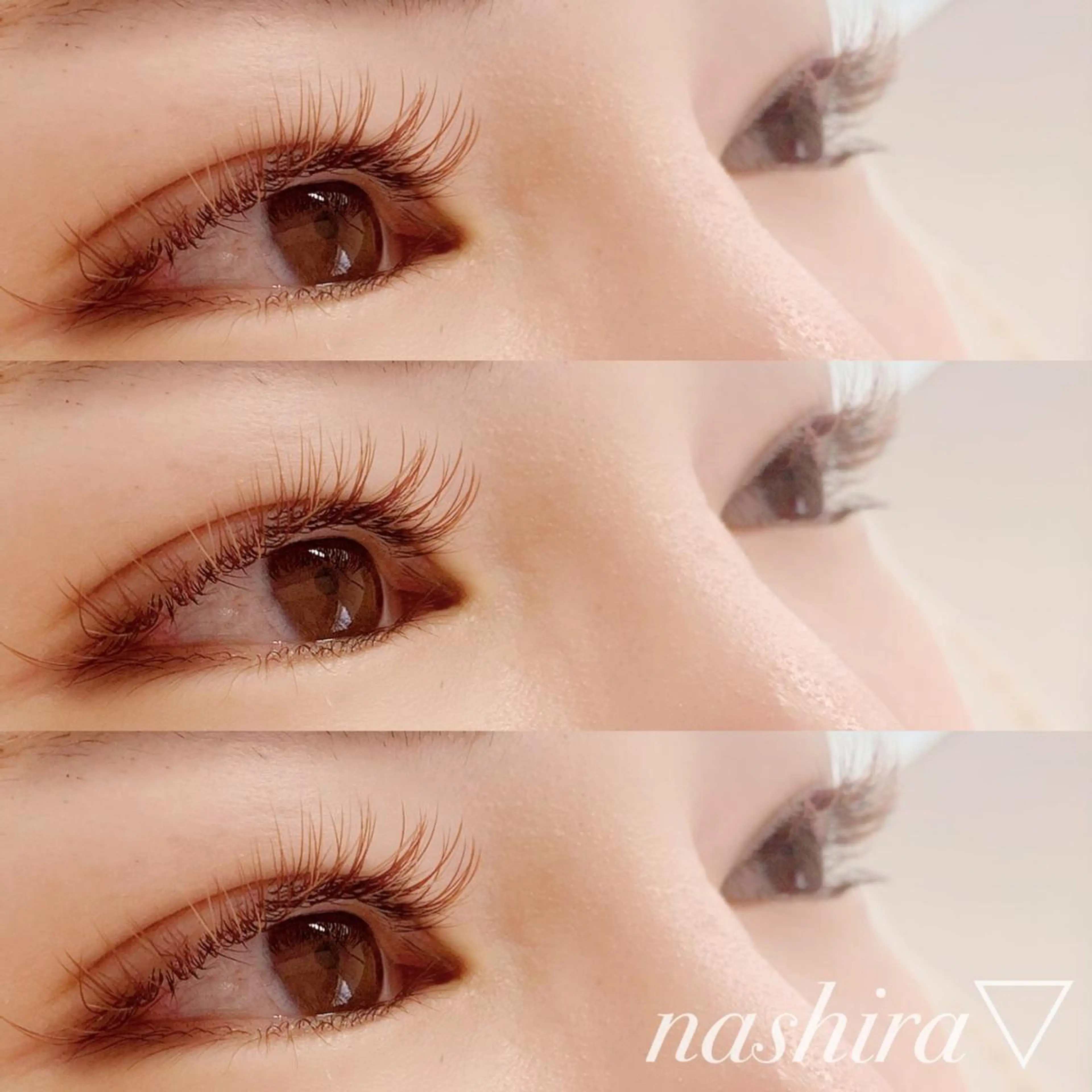 マツエク・マツパ Cカール カラーマツエク 目尻長め ナチュラル マツエク nashira -ナシラ- 恵比寿のマツエク・マツパデザイン