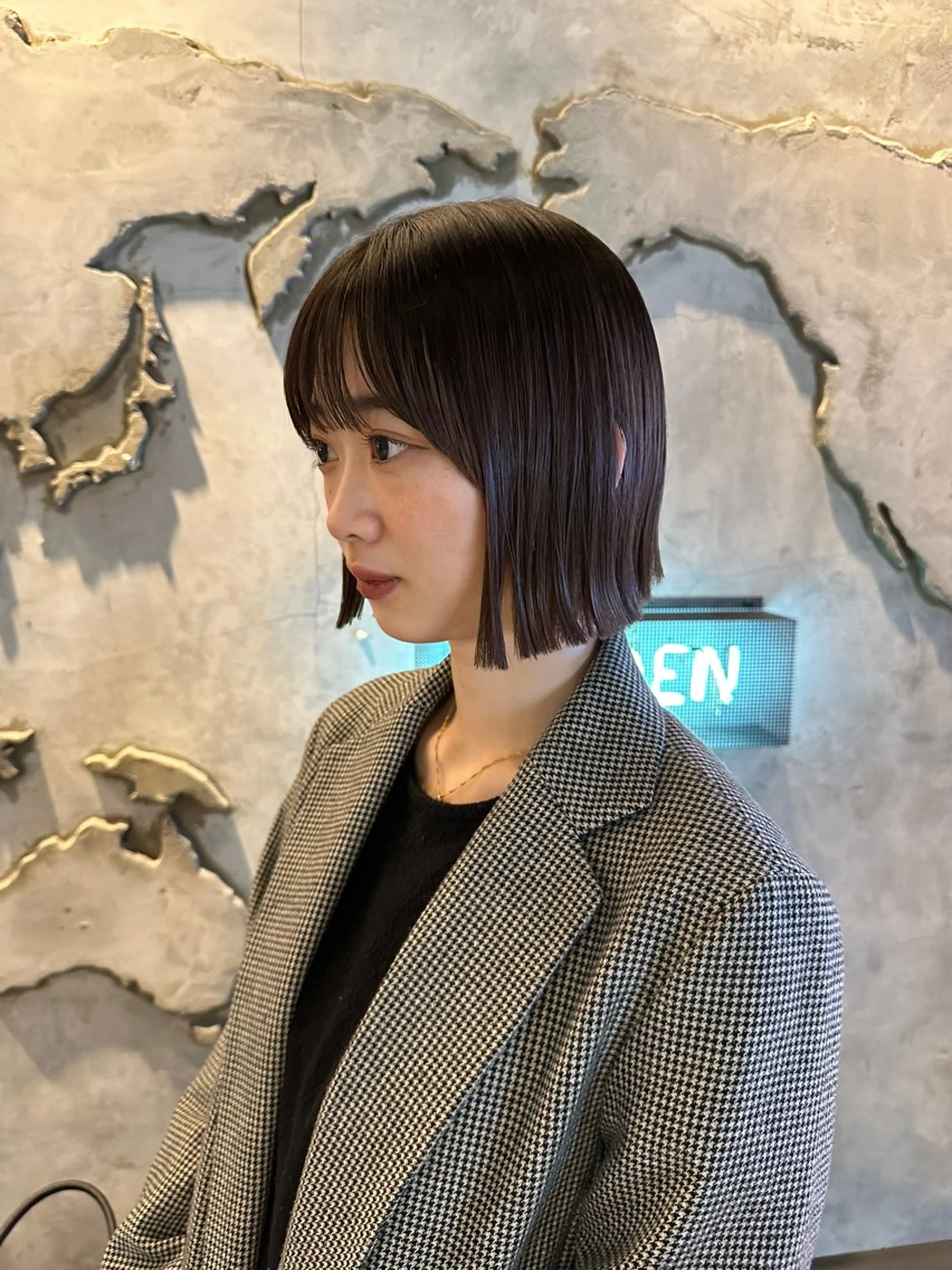 ショート カラー 透明感カラー ダークグレー ダークグレージュ グレージュ ボブ 盛れる顔周り /透明感/かりん🎀のヘアスタイル