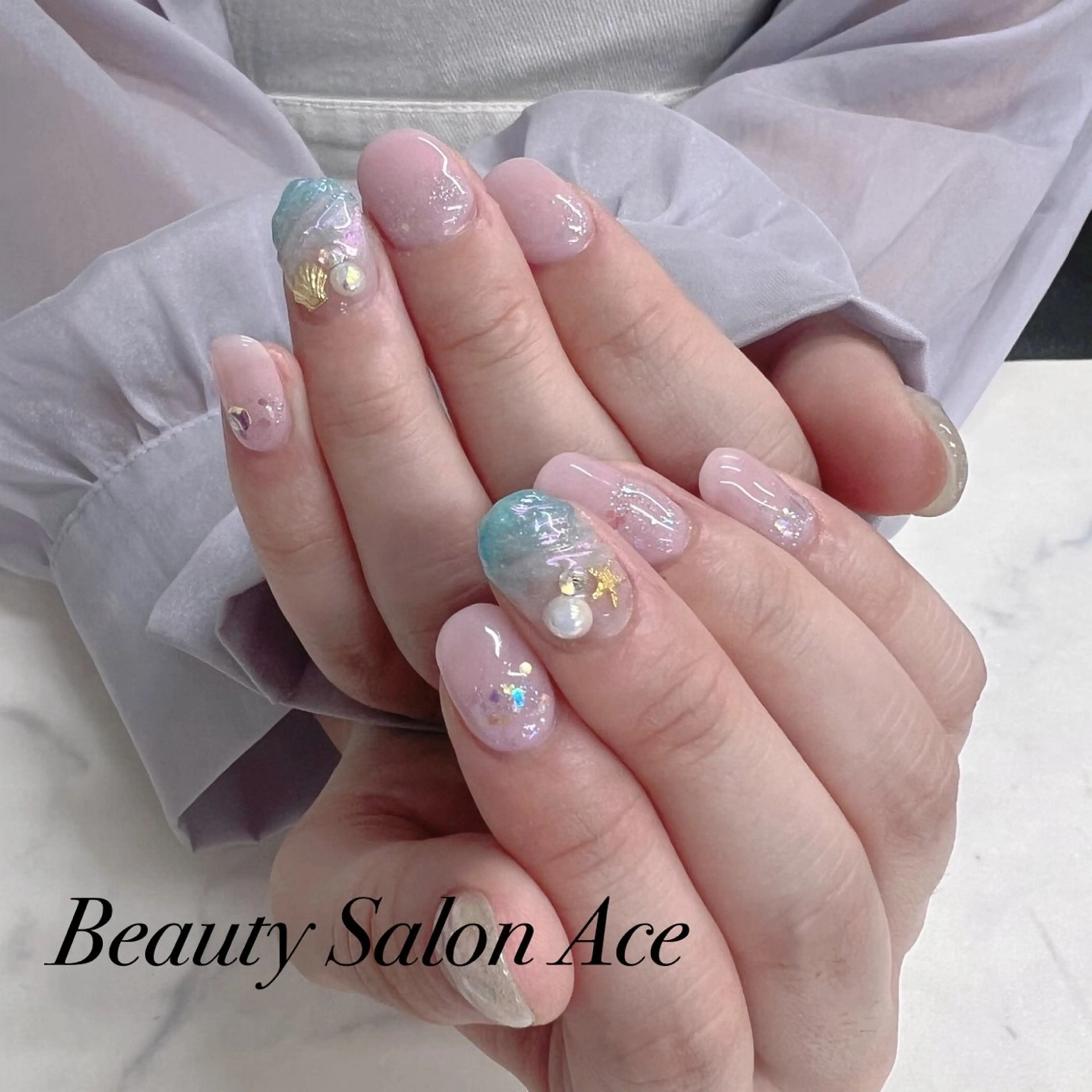 ネイル メンズネイル 夏ネイル ハンドネイル ハンドケア Beauty Salon Ace（ネイルサロン　エース）所属・池袋フィルイン Ace♡長さだしのネイルデザイン