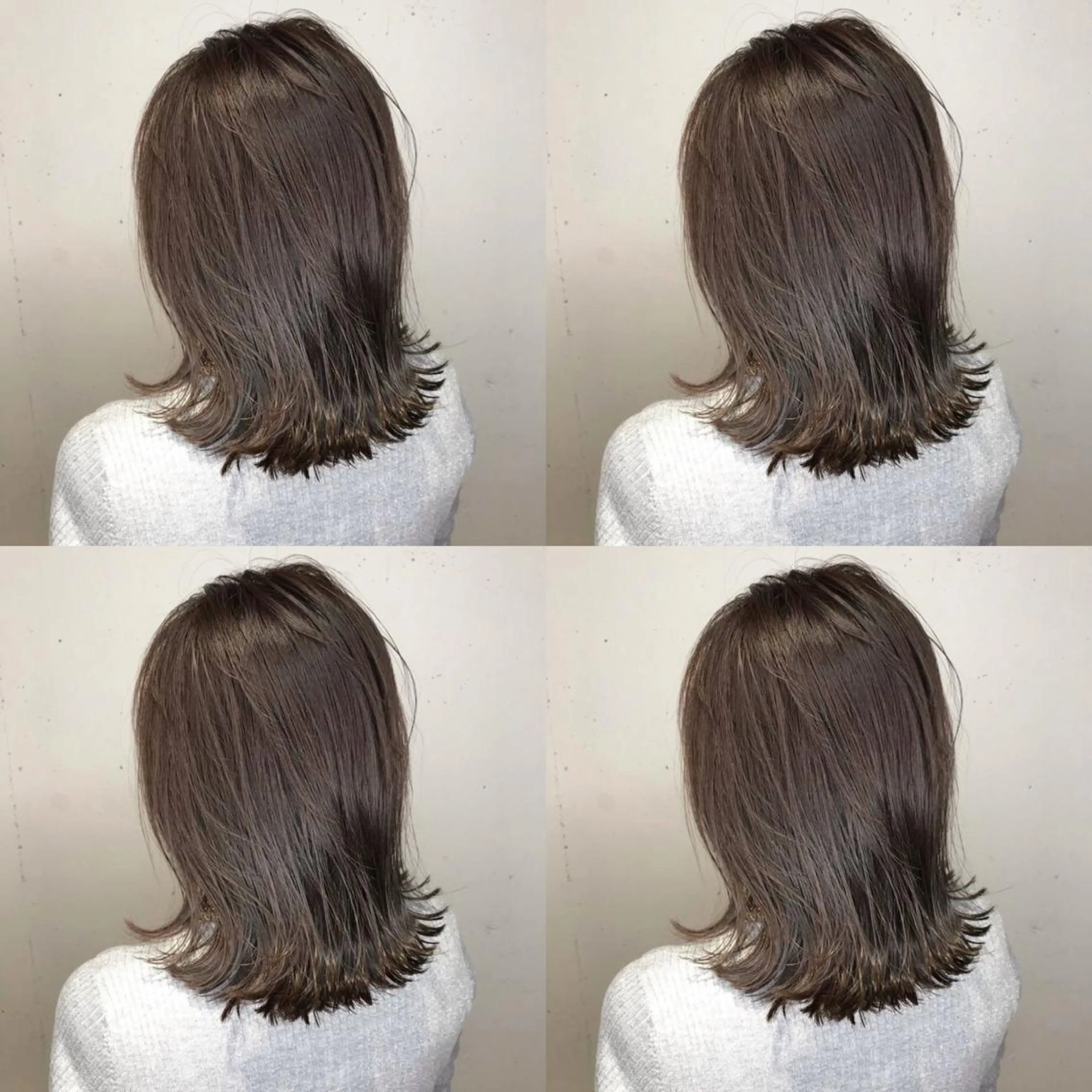 ミディアム ヘアカラー ミルクティーベージュ 山本勝志のヘアスタイル