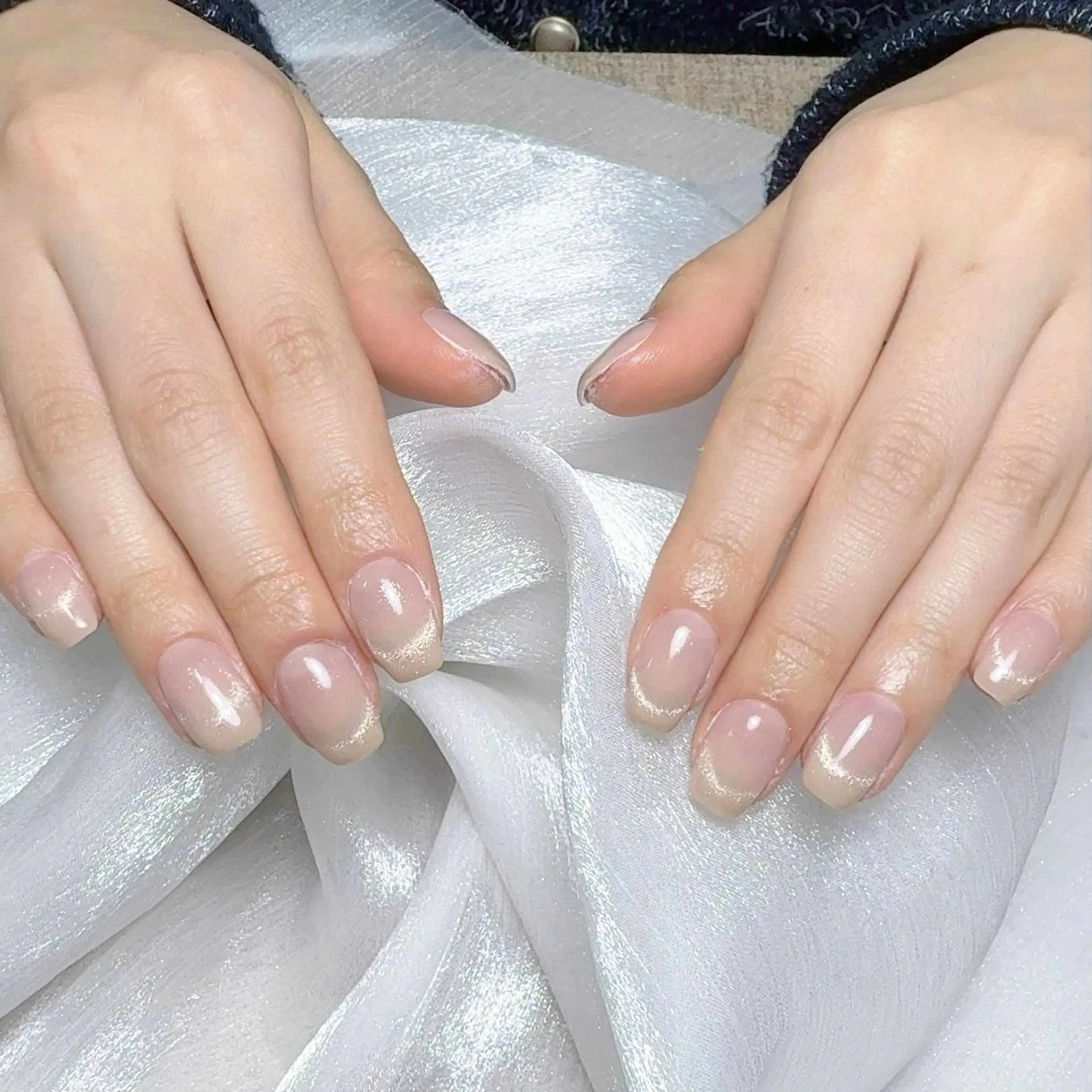 メンズ ネイル メンズ韓国風 アートネイル オーロラネイル ガーリー キラキラネイル ハンドネイル Nail salon 木にいるのネイルデザイン