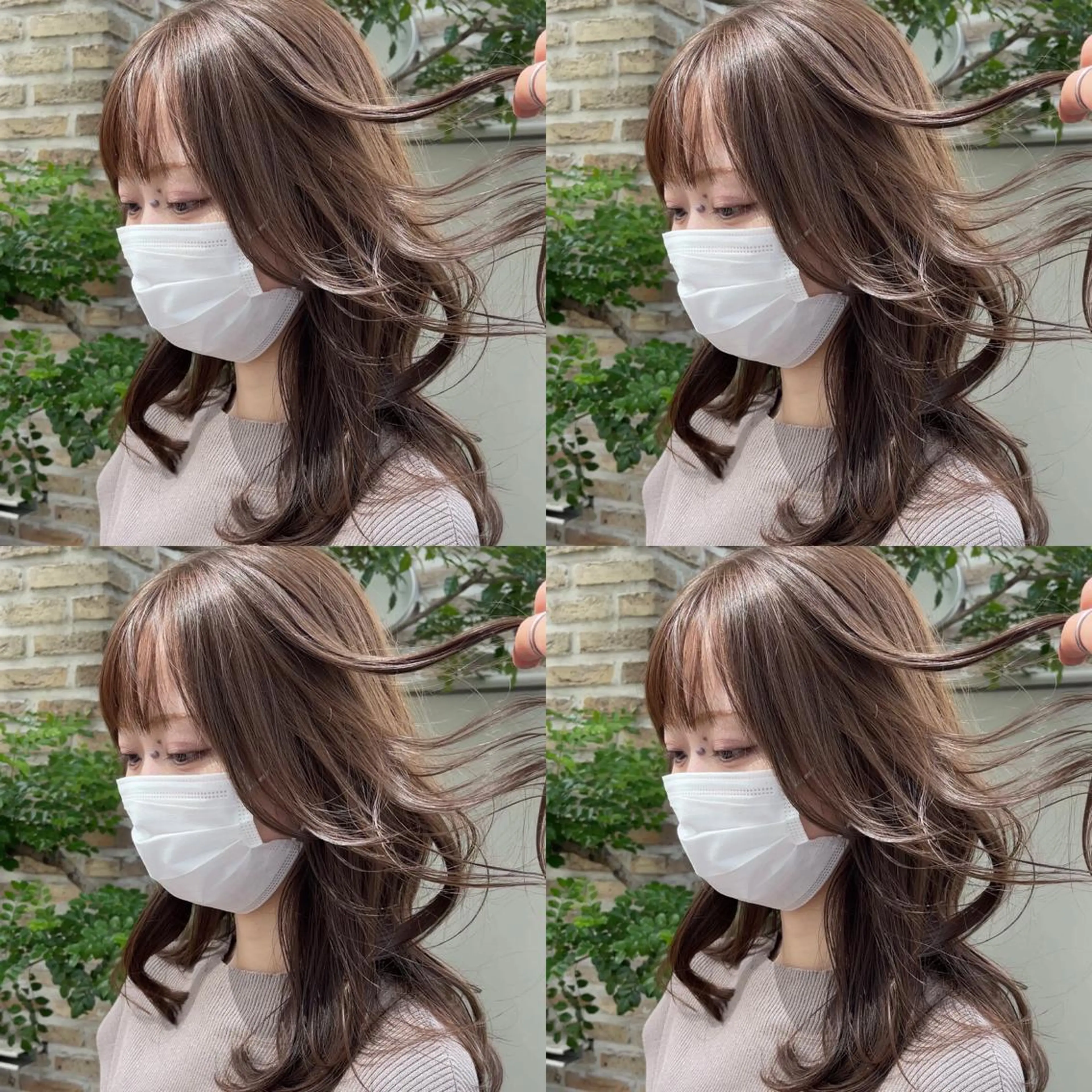 セミロング カラー 伸ばしかけ 似合わせカット 小顔カット 大人可愛い透明感🌟 小顔・韓国髪🌟野中のヘアスタイル