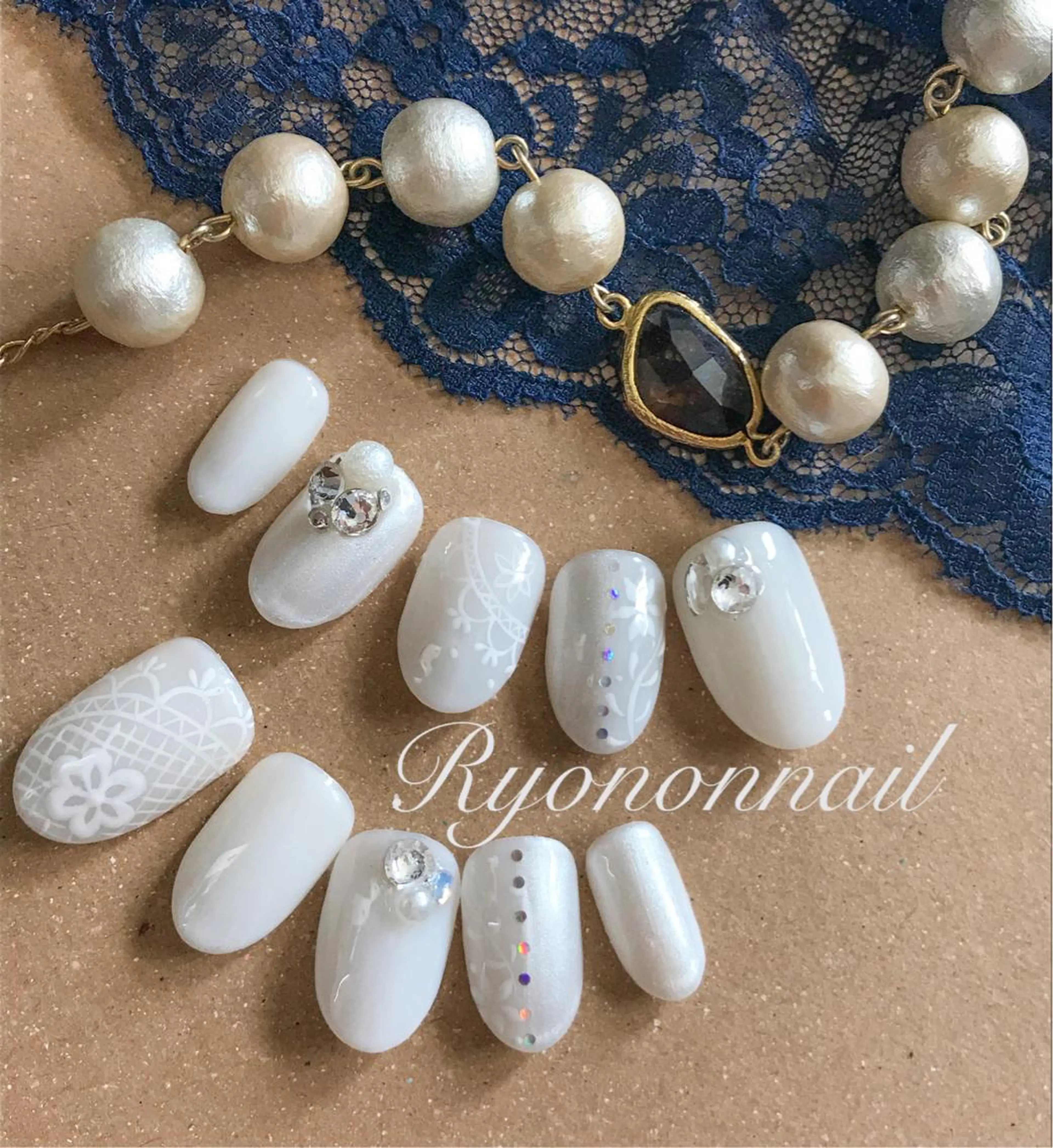 ネイル レース ネイルチップ ブライダルネイル Ryononnail(リョノンネイル)所属・Ryononnail 上谷典子のネイルデザイン