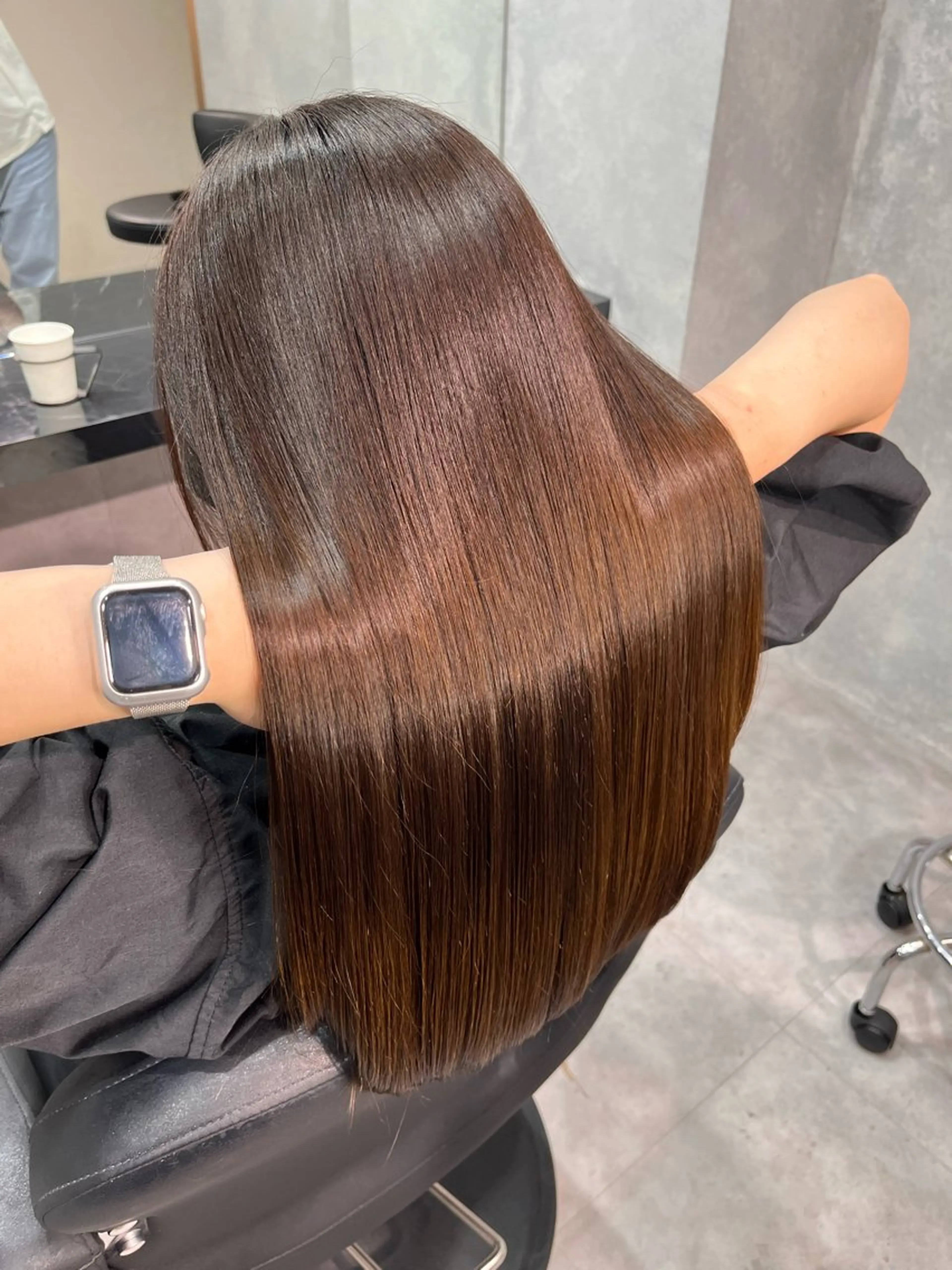 ロング パーマ 髪質改善 縮毛矯正 ストレートパーマ 縮毛矯正 トリートメント 美髪艶髪✨️/千種 さなのヘアスタイル