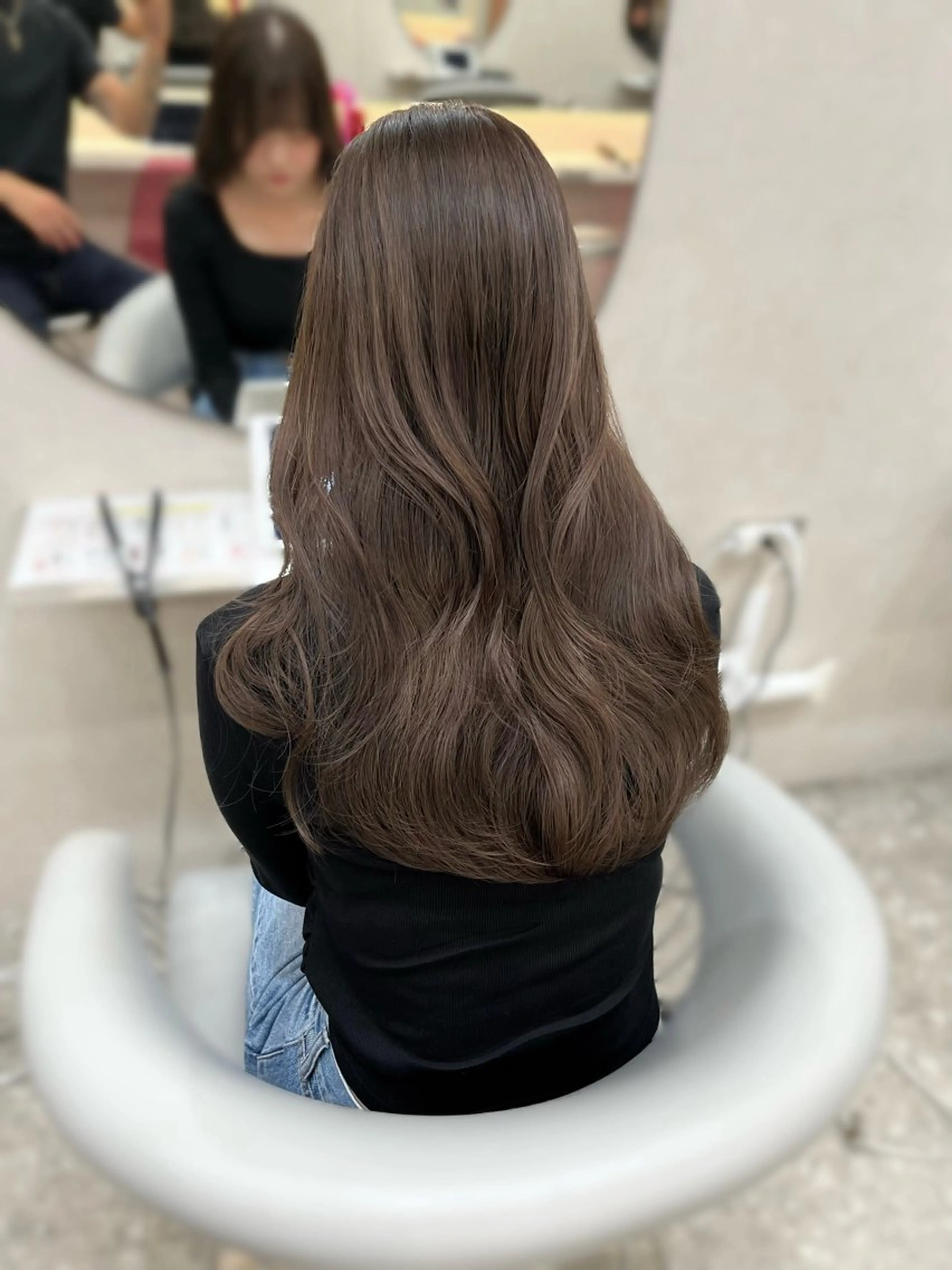 セミロング カラー ブリーチ ブラウンカラー 透明感カラー グレージュ カット ヘアカラー トリートメント 韓国ハッシュカット/ 新宿/髪質改善/岡崎のヘアスタイル