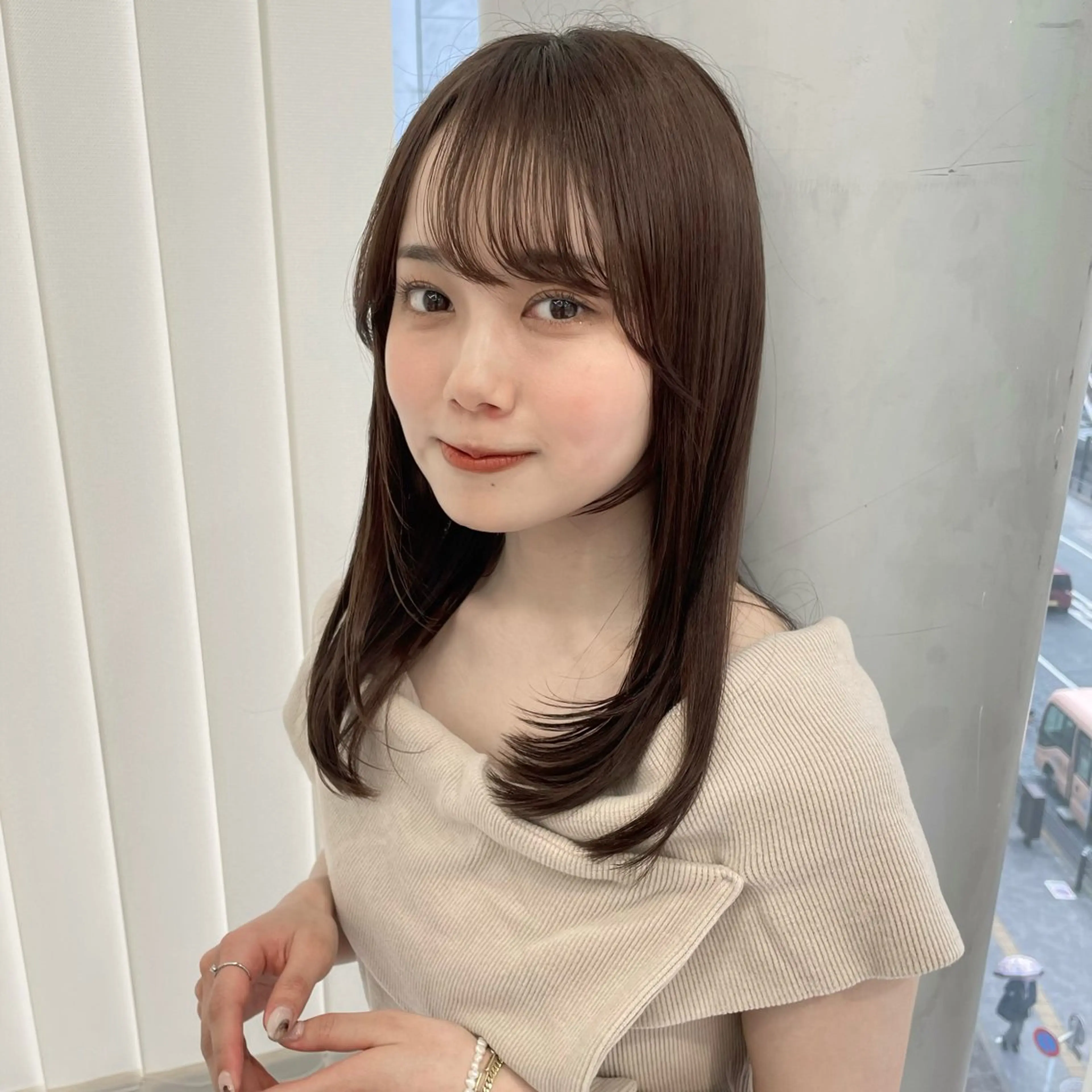 セミロング カラー 透明感カラー 🩰あさのヘアスタイル