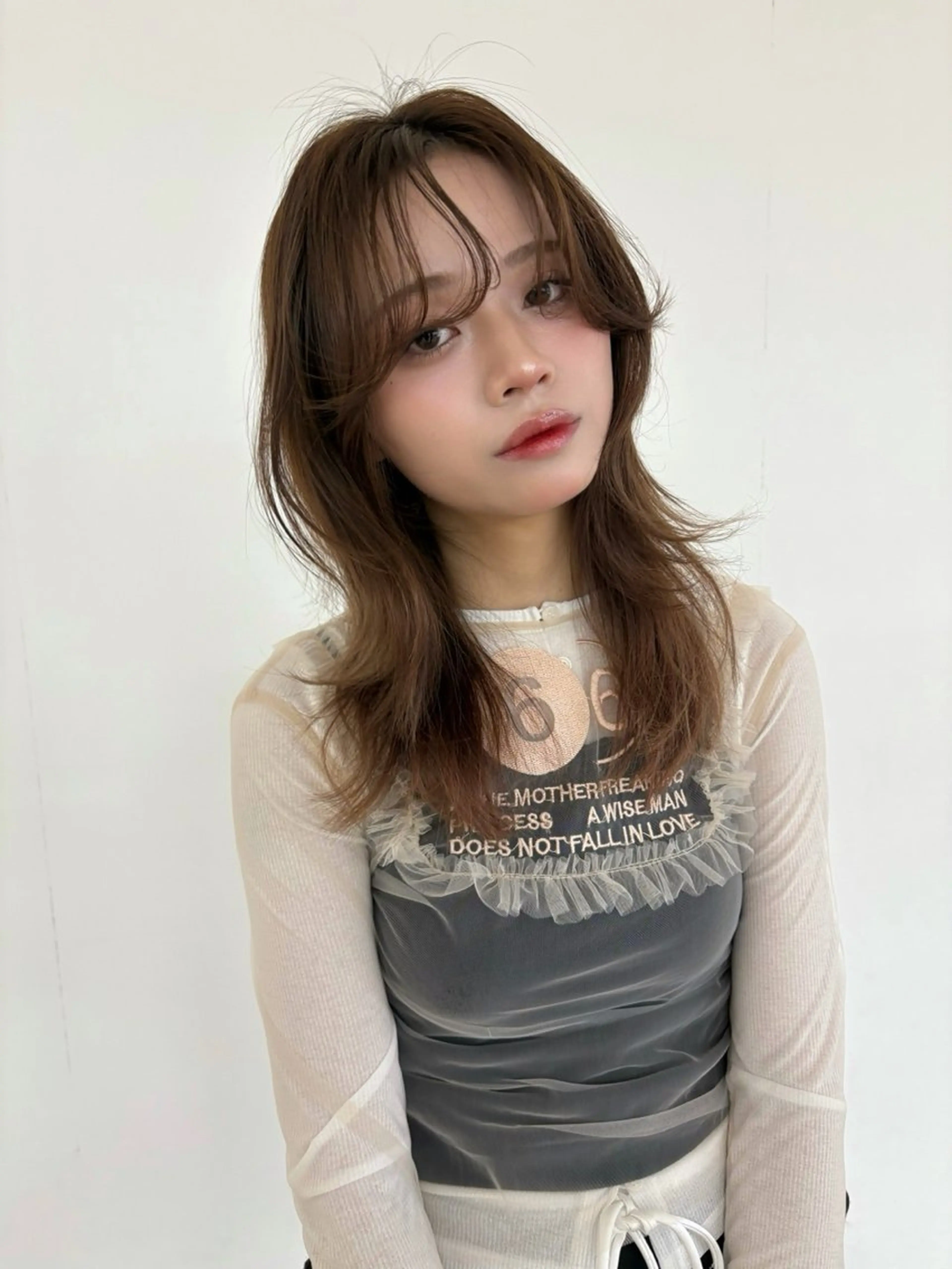 ミディアム カラー ヘアカラー トリートメント 🎀優姫 🎀  韓国レイヤーのヘアスタイル