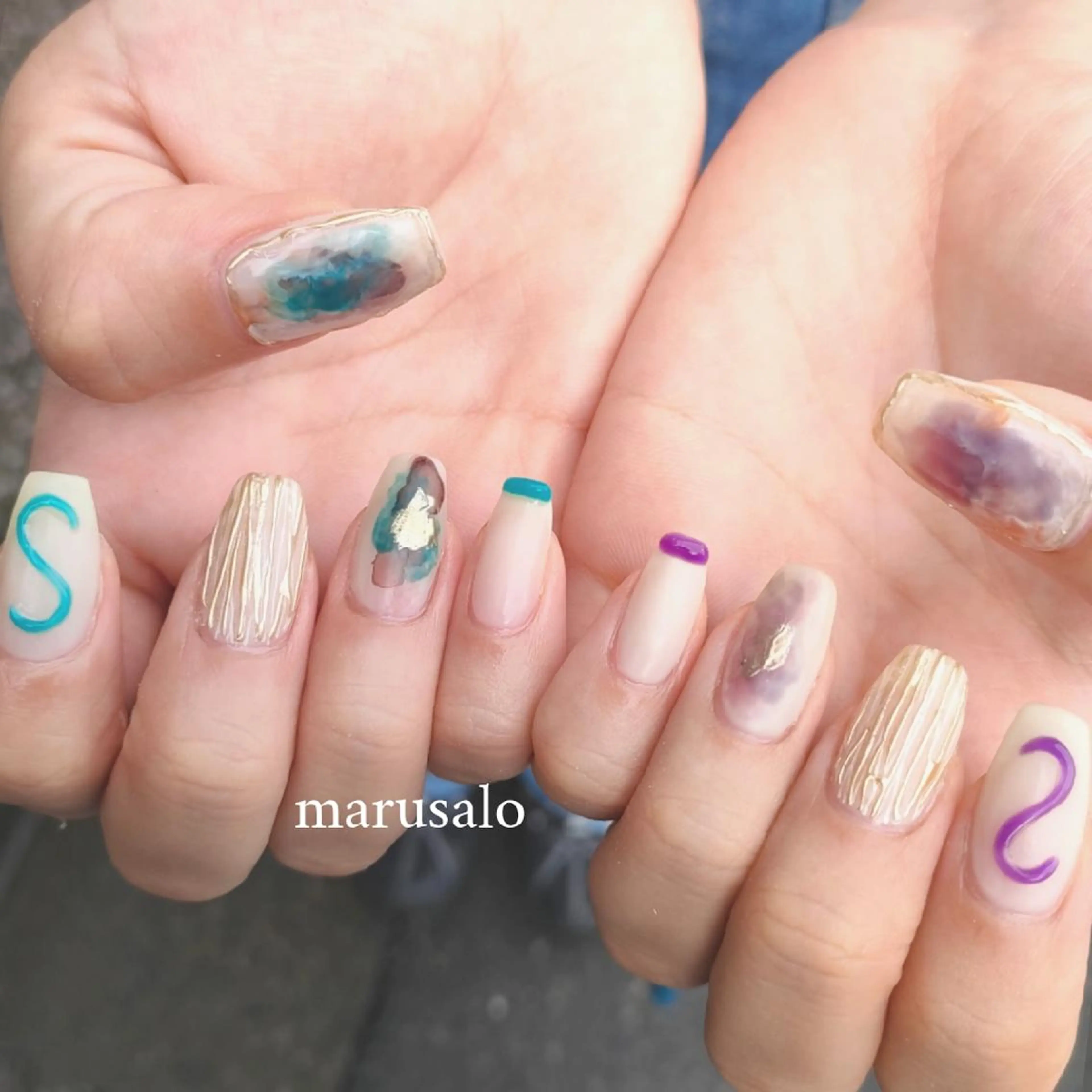 ネイル フレンチネイル ニュアンスネイル marusalo nailのネイルデザイン